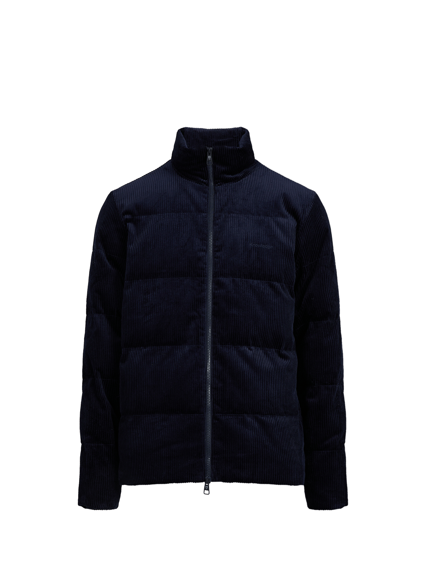 Oversized ribbed cotton-blend puffer jacket KNOWLEDGE COTTON Blue