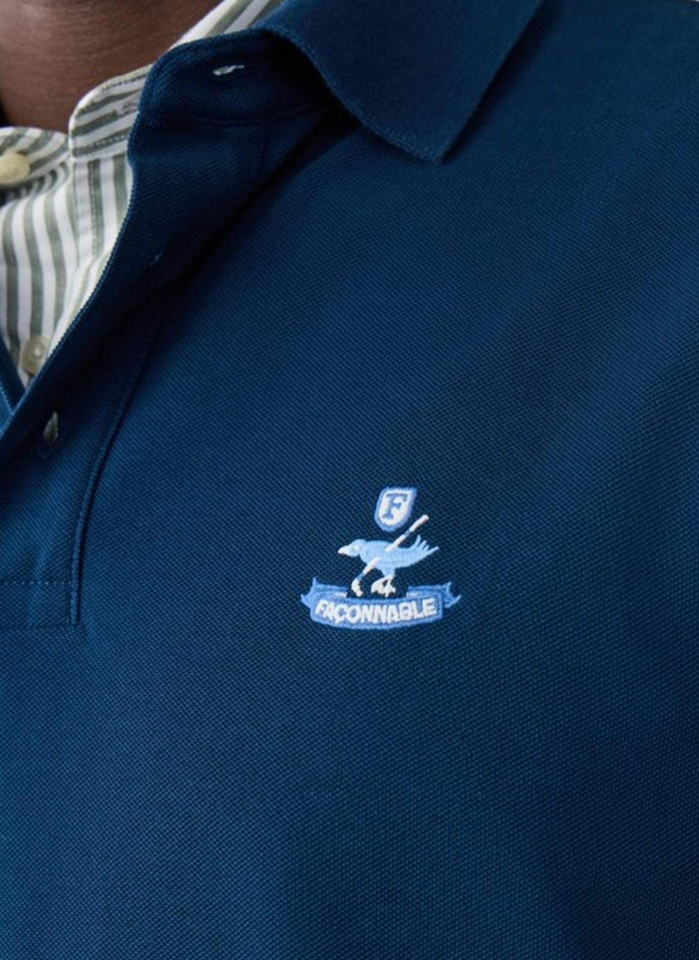 Long-sleeved cotton polo shirt FACONNABLE Blue