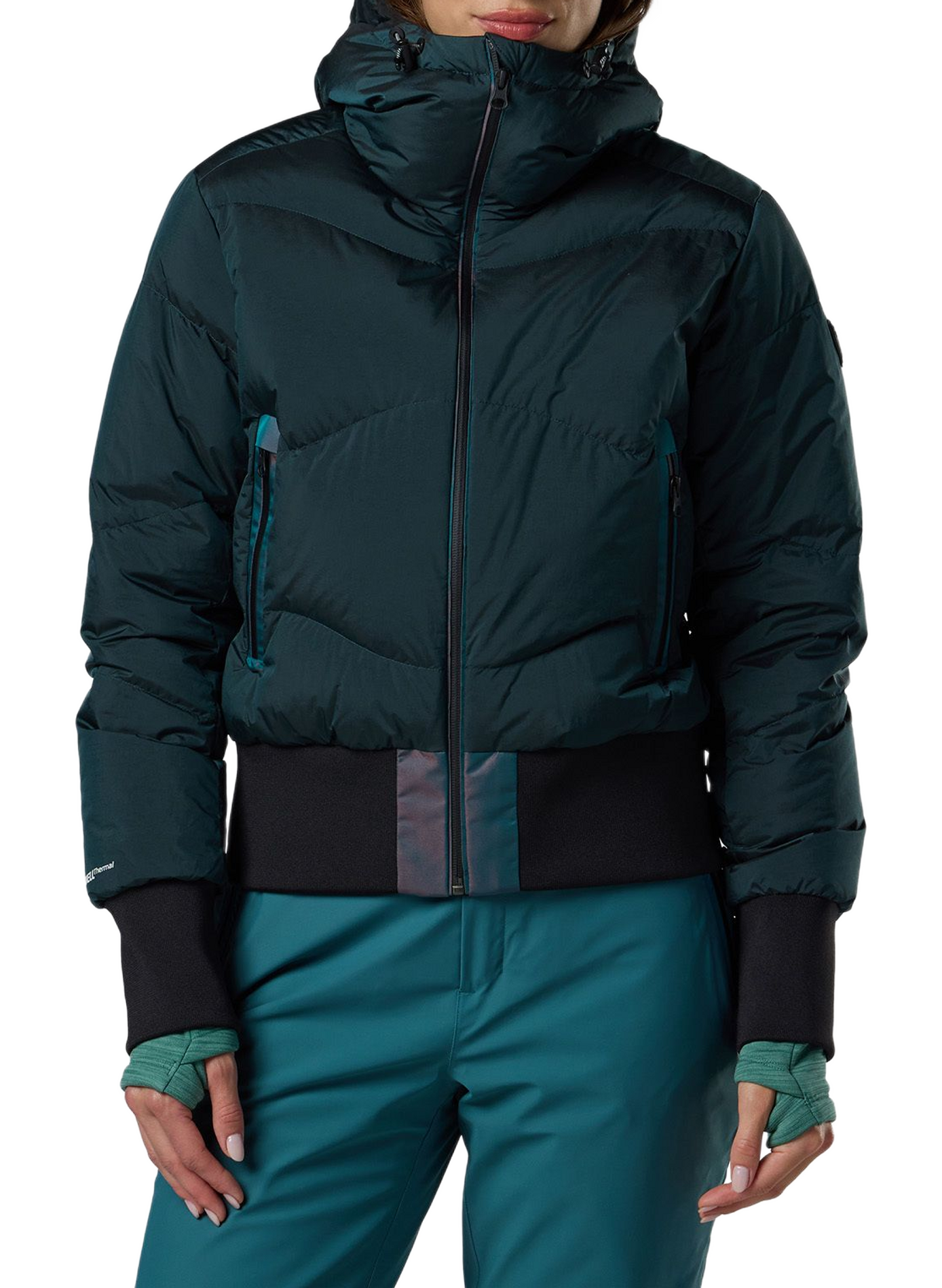 Snowblaze ski jacket with a quilted stand collar ROSSIGNOL Green