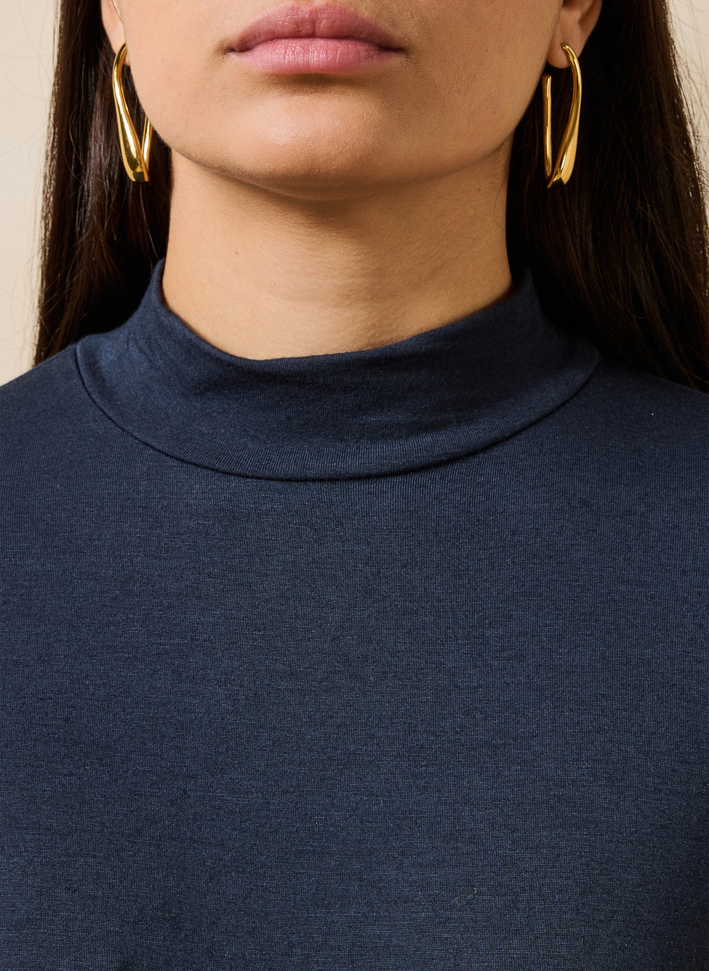 Effen top met lange mouwen LA FEE MARABOUTEE Blauw