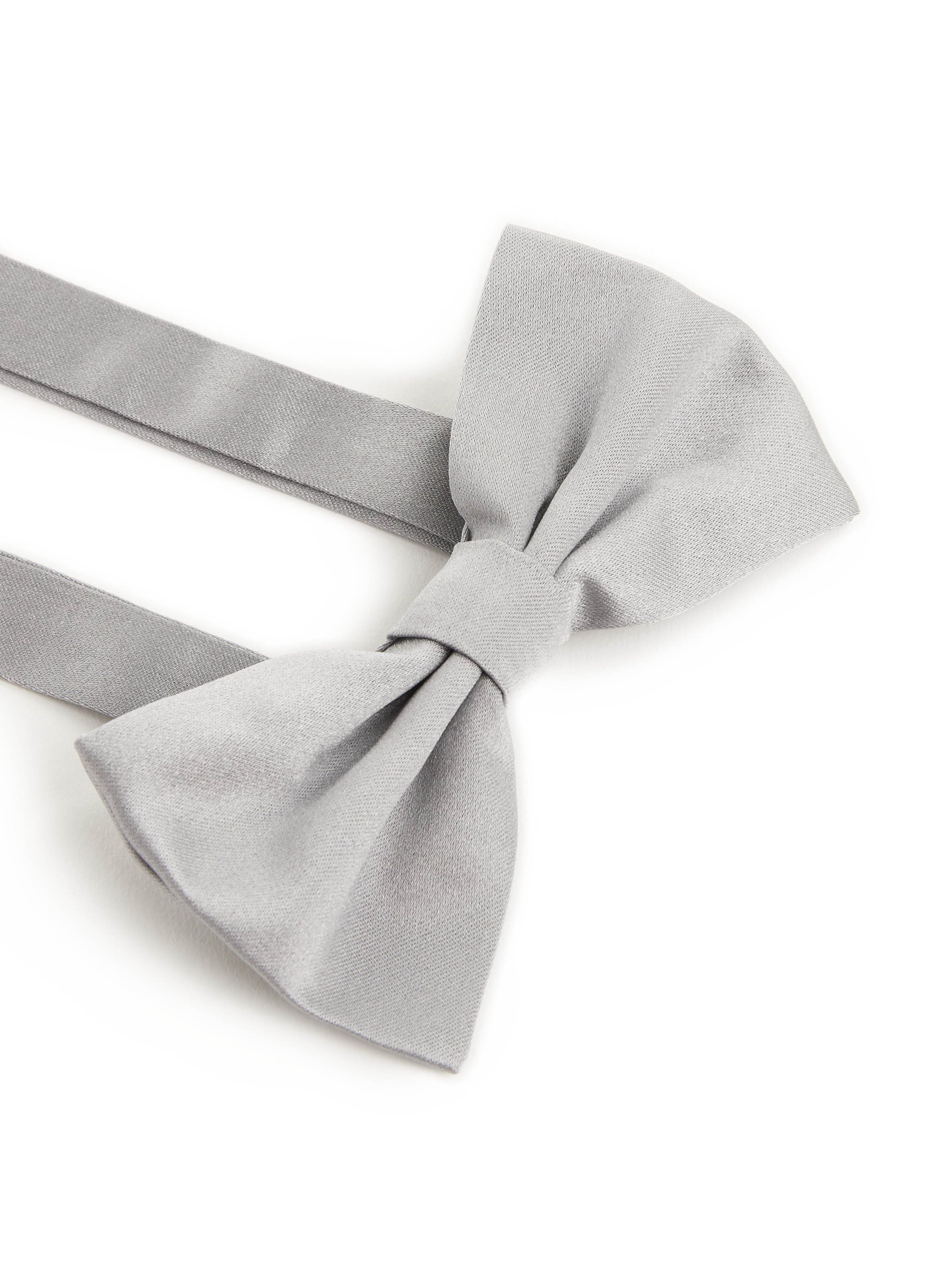 Silk satin bow tie  AU PRINTEMPS PARIS Silver