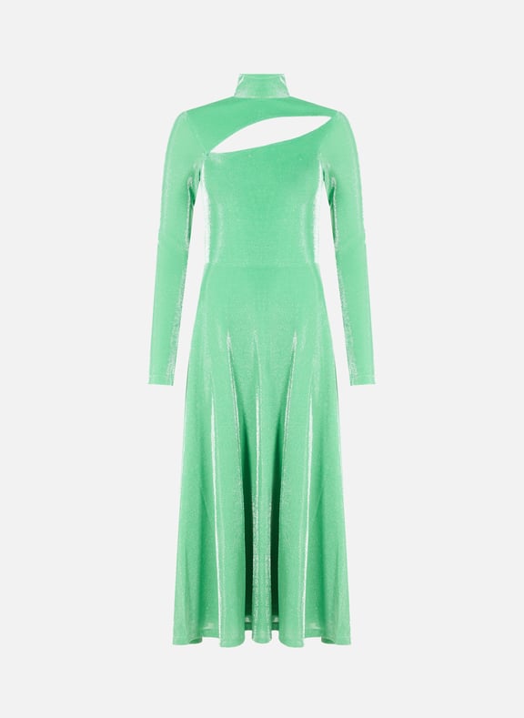 Metallic nylon dress Green by ROTATE ROTATE Metallic nylon dress Green