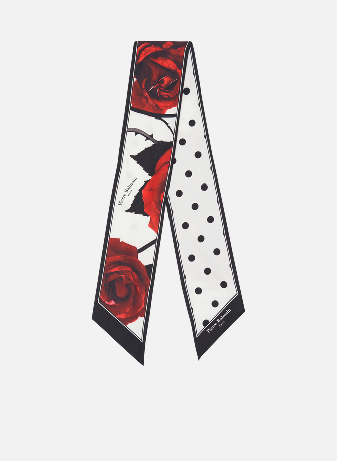 Bandana imprimé red roses et polka dots BALMAIN