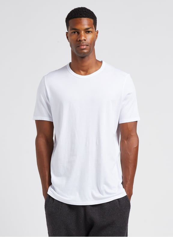 Tee-shirt col rond droit en coton devon Blanc by AMERICAN VINTAGE AMERICAN VINTAGE Tee-shirt col rond droit en coton devon Blanc