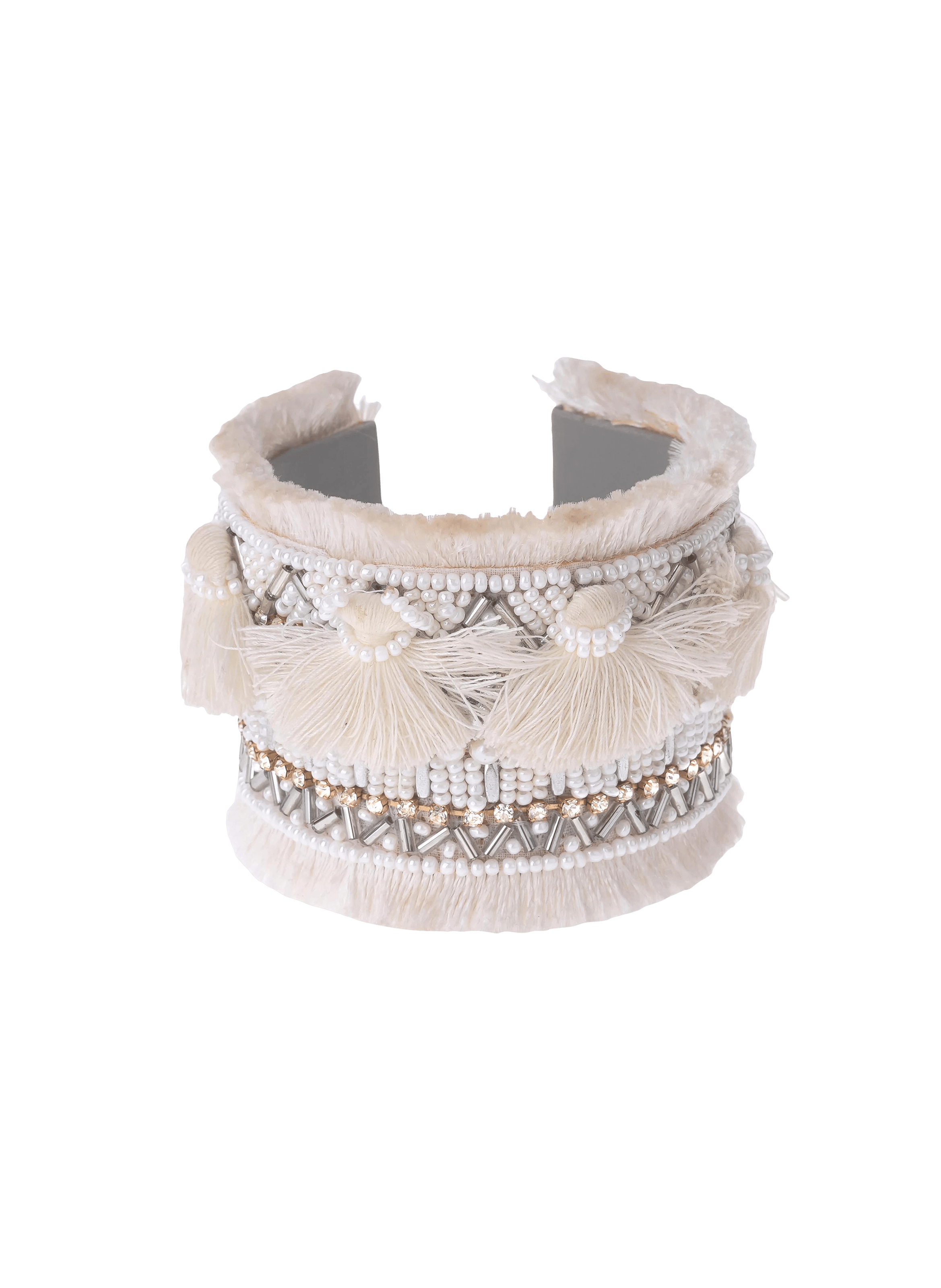 Manchette ajustable en perles engy HIPANEMA Blanc