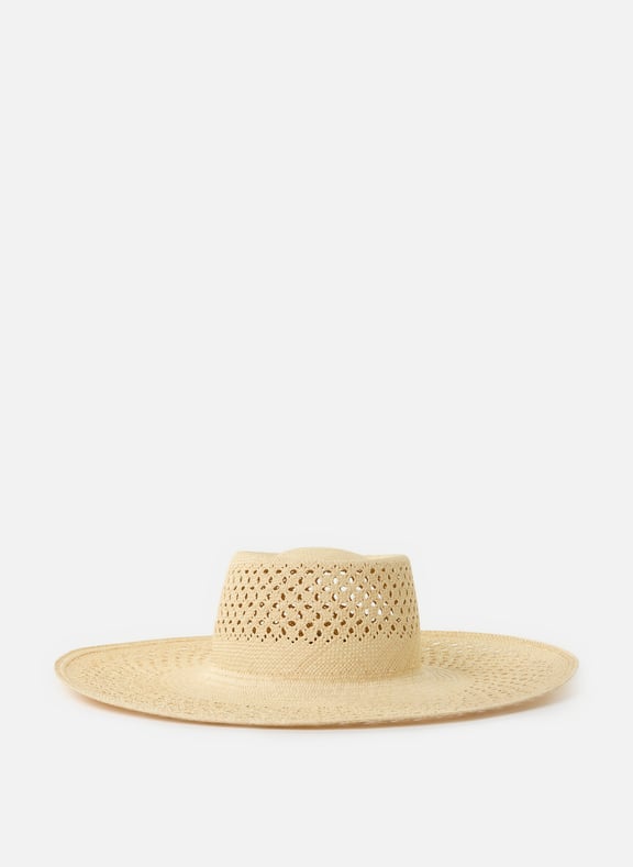 Straw Panama hat Beige by VAN PALMA VAN PALMA Straw Panama hat Beige