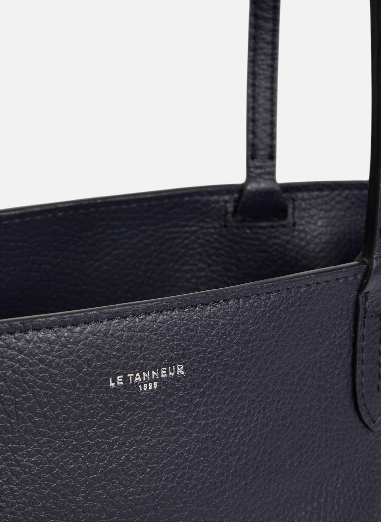 Petit sac cabas louise en cuir grainé LE TANNEUR Bleu