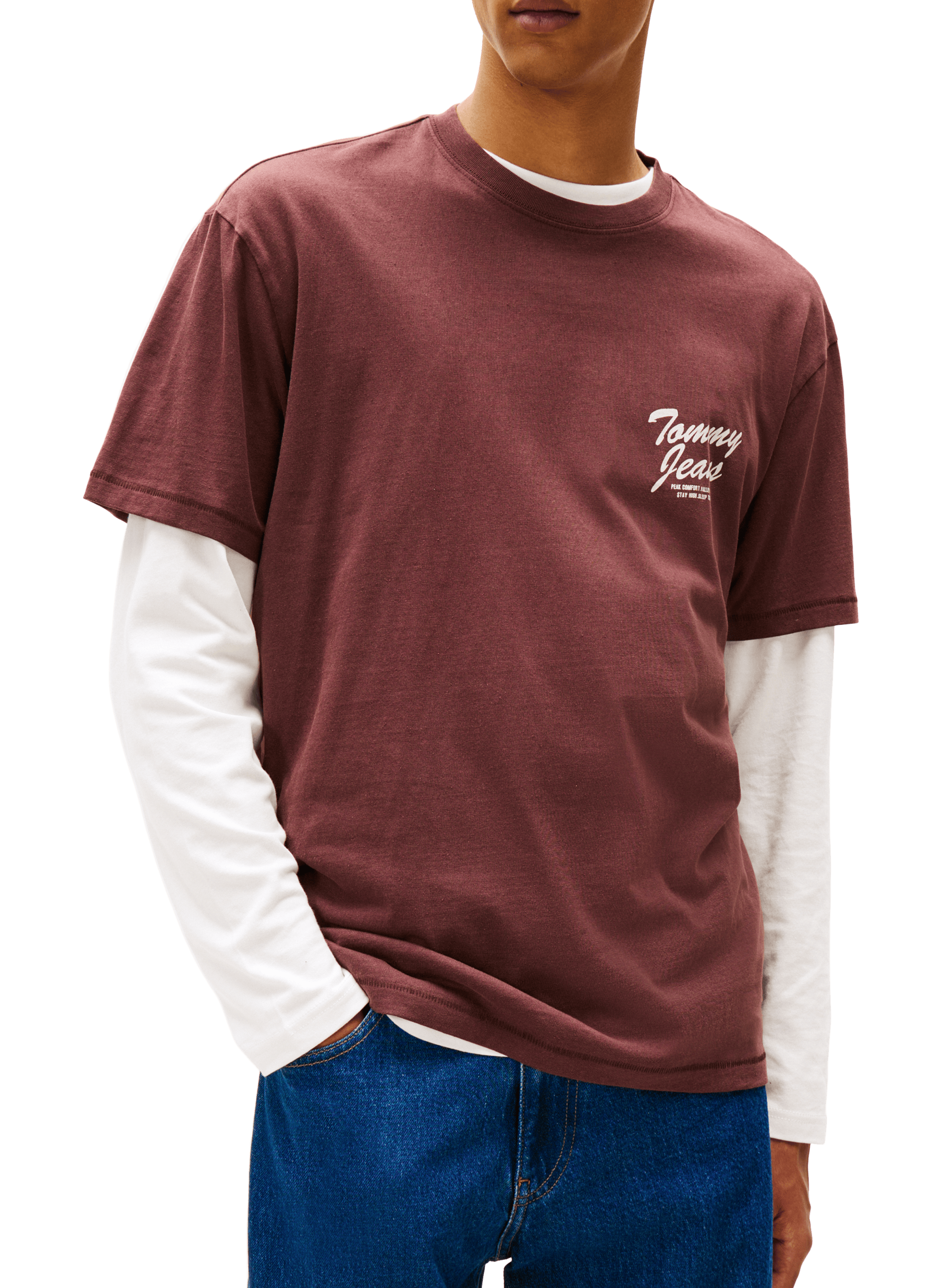 TOMMY HILFIGER T-shirt en coton Marron