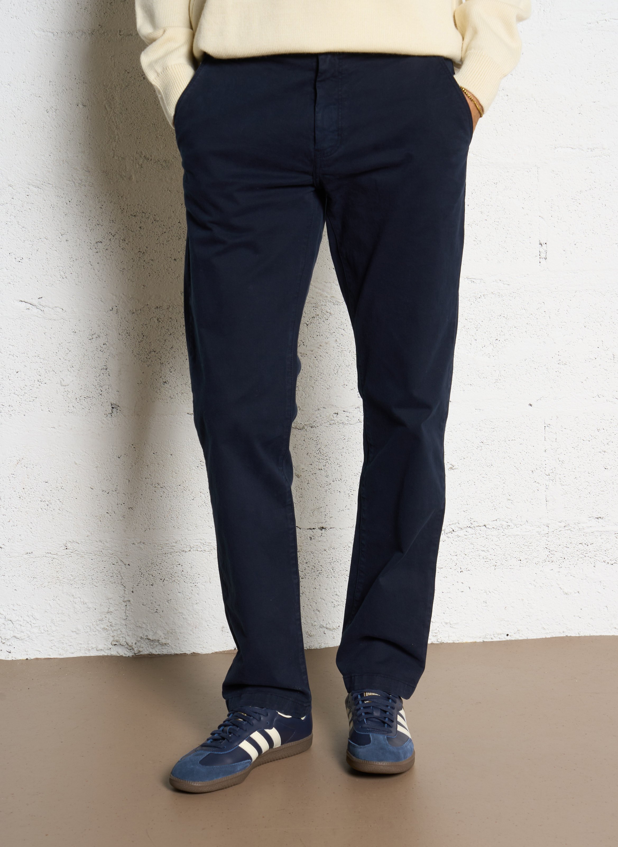 ARMOR-LUX Pantalon chino uni en coton mélangé heritage Bleu