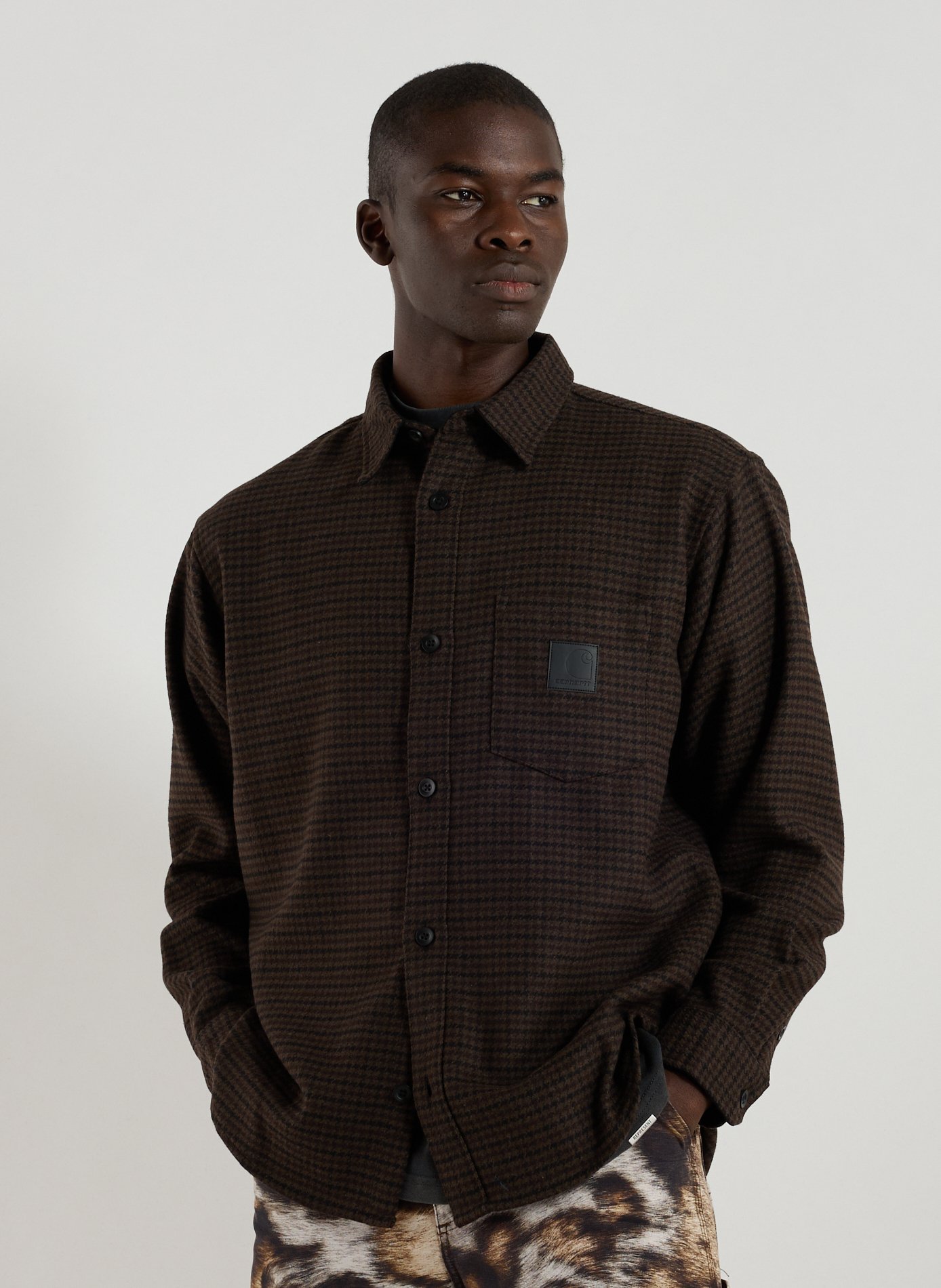 CARHARTT WIP Wool-blend shirt Brown