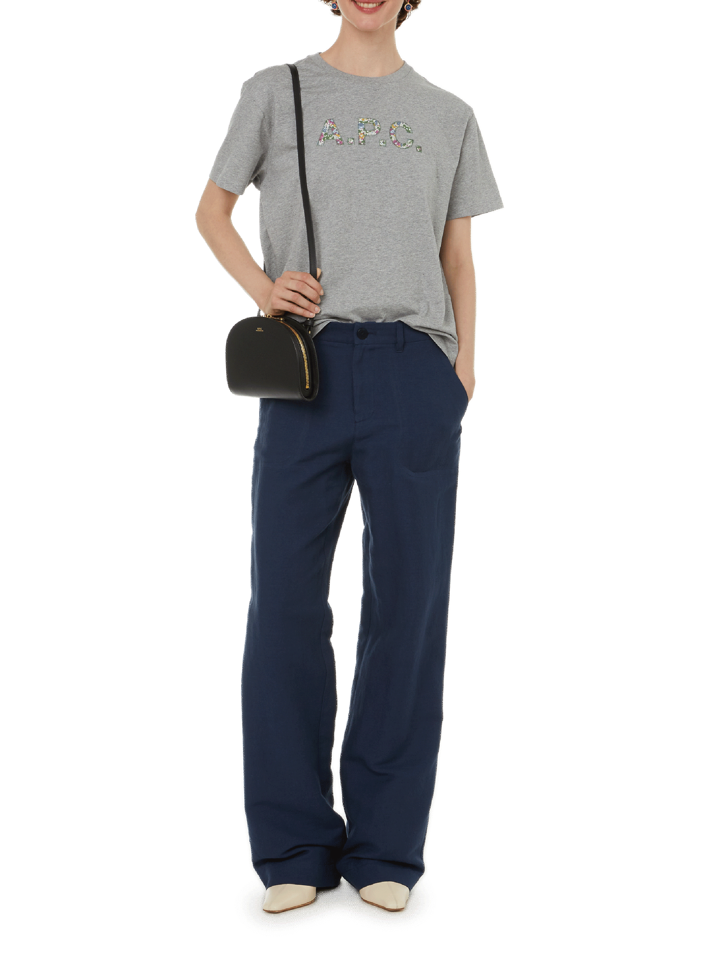 Silver earrings EYE M - ILEANA MAKRI Pink