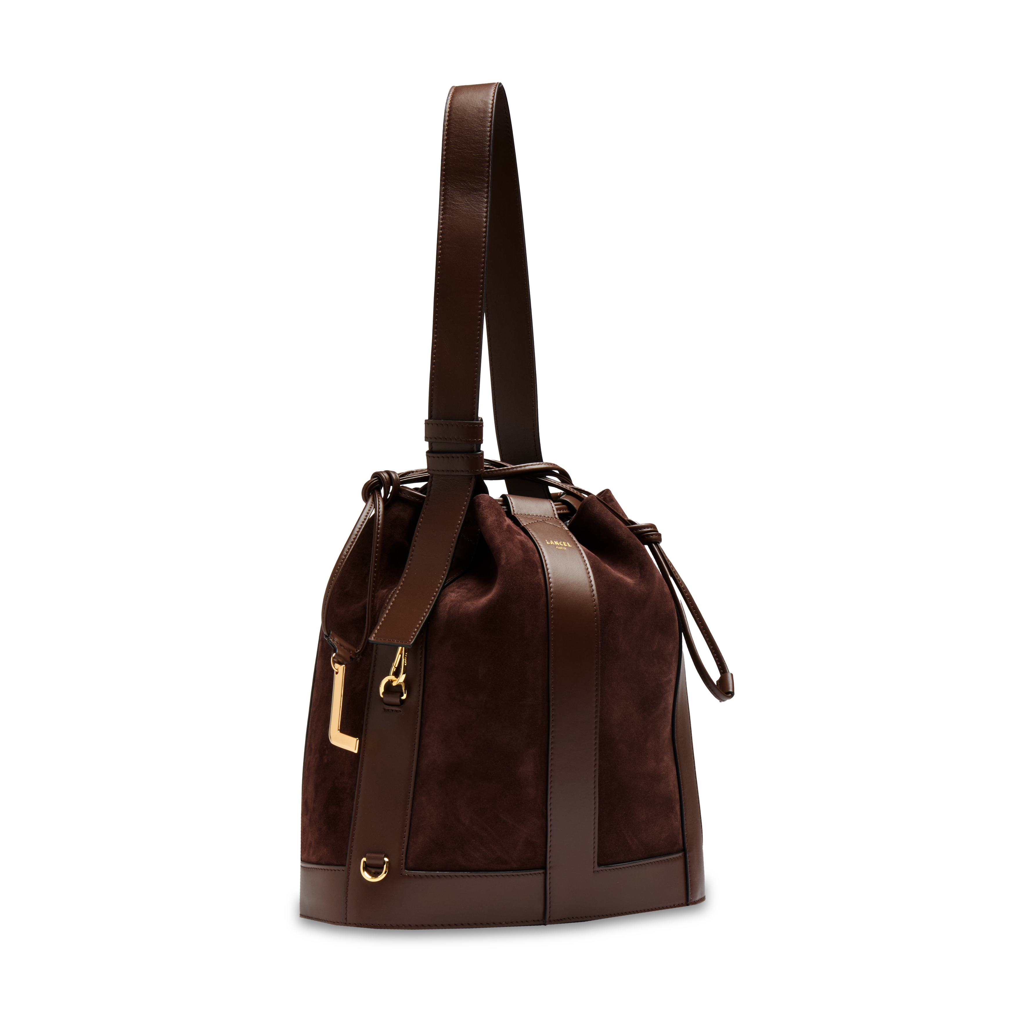 Sac seau m elles de lancel en cuir LANCEL Marron
