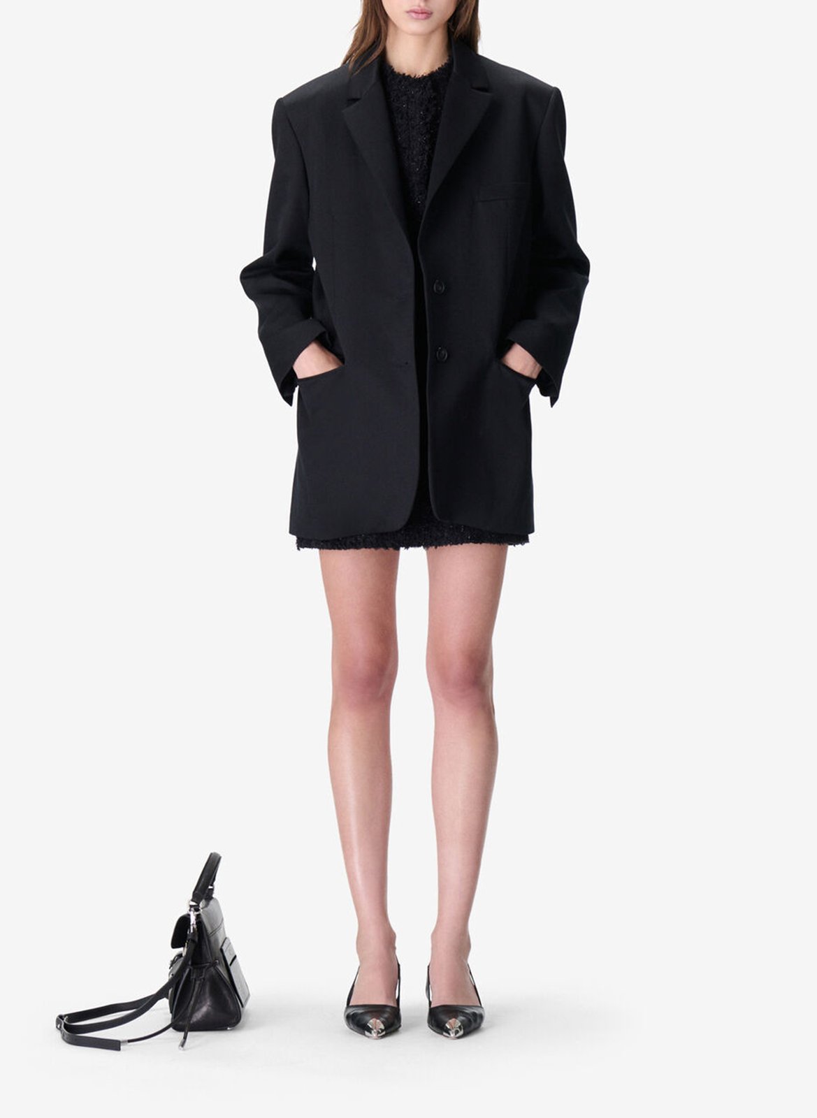 Veste tailleur droite unie douny IRO Noir