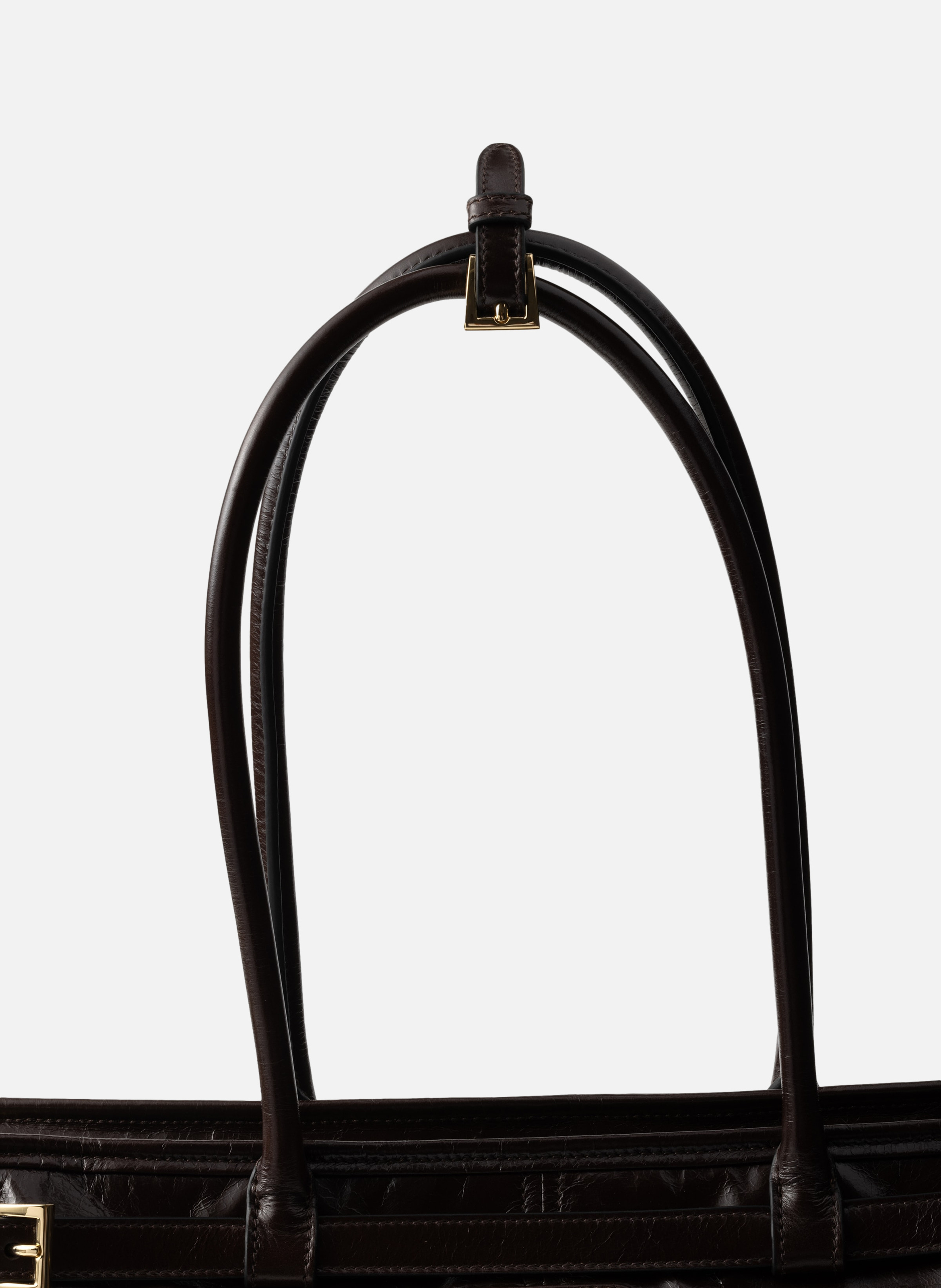 Grand sac à main prada bonnie en cuir PRADA Marron