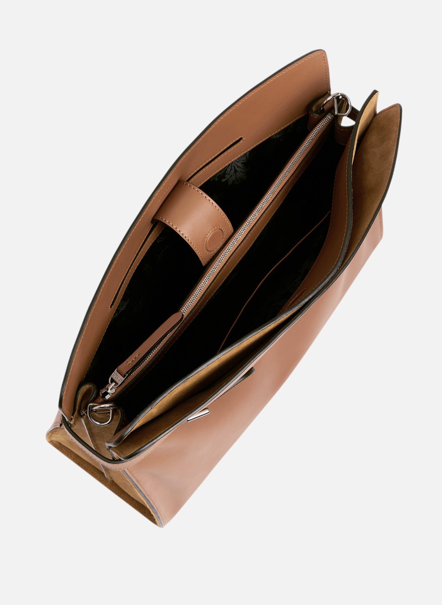 Sac porté épaule modèle maxi emie en cuir lisse et nubuck LE TANNEUR Marron