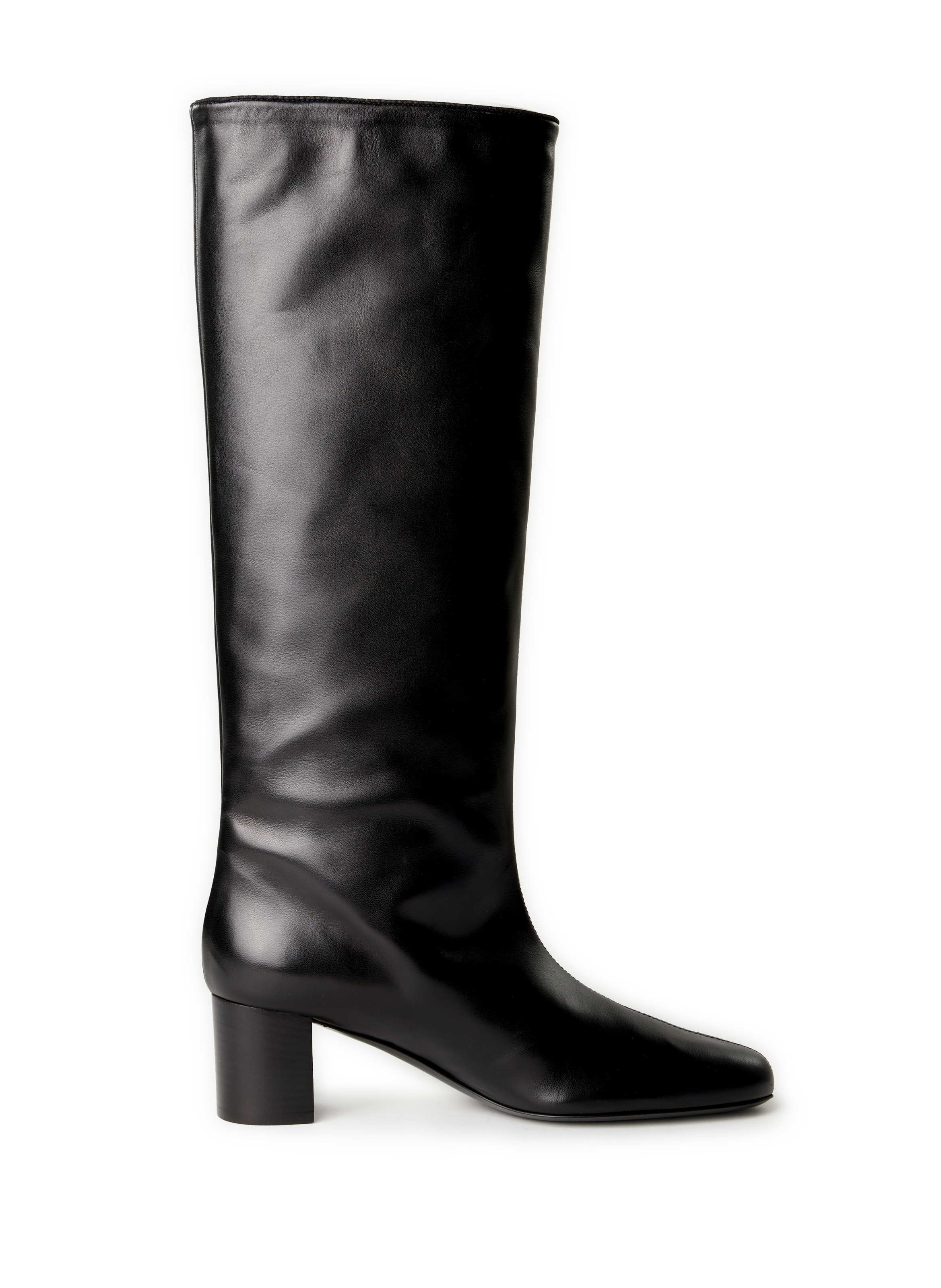 TOTEME Solid leather heeled boots Black