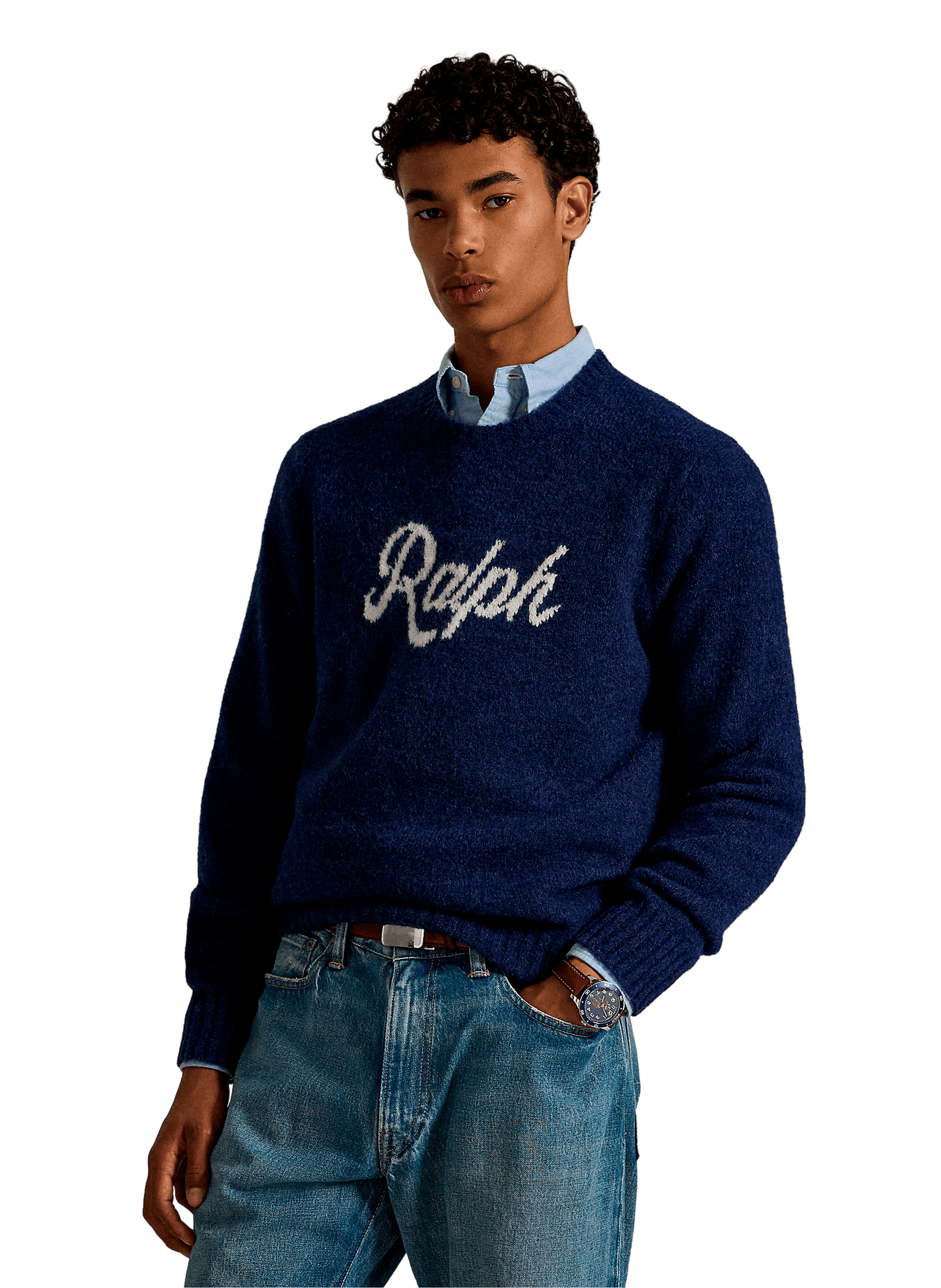 Pull en laine mélangée POLO RALPH LAUREN Bleu