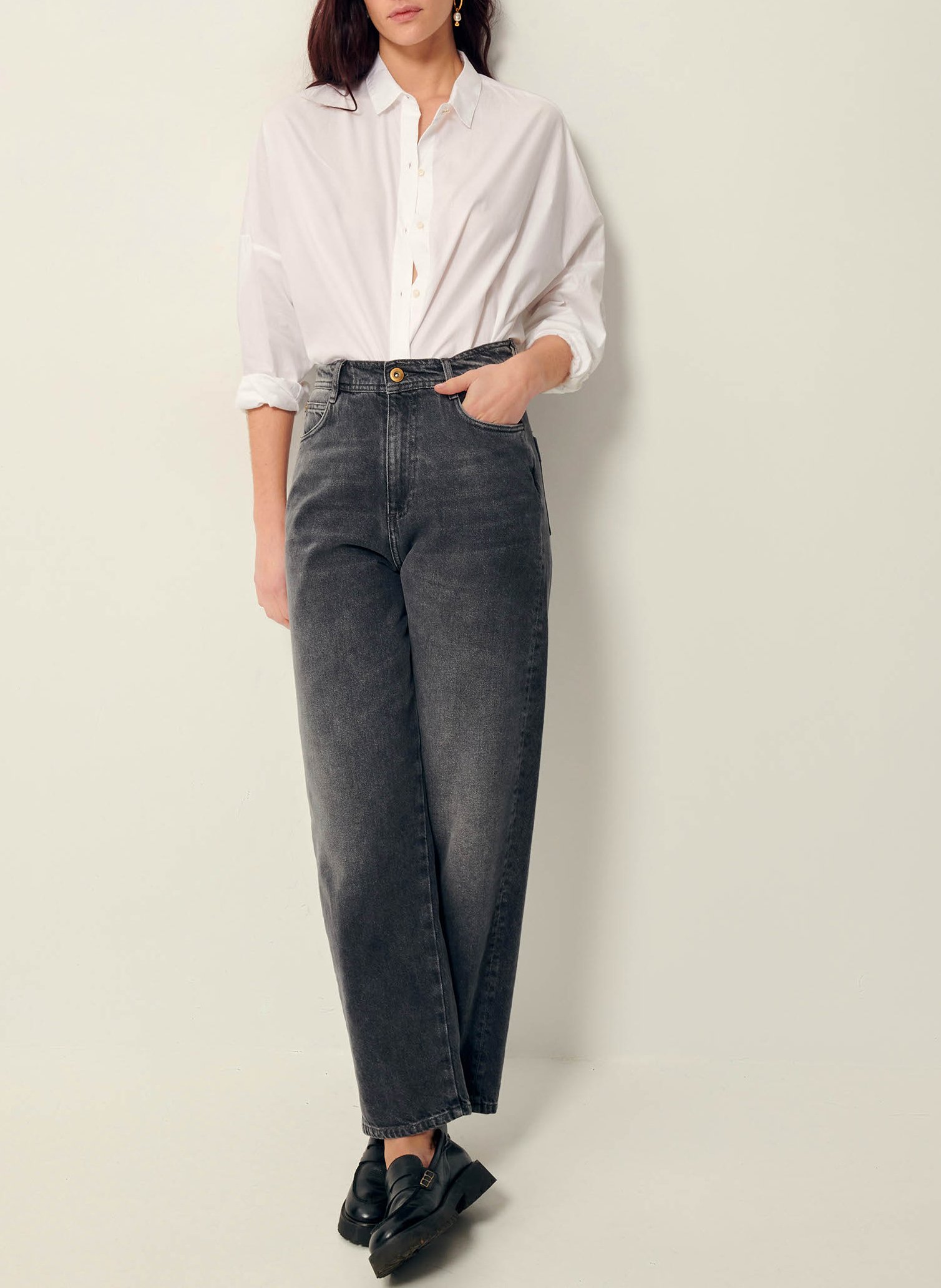 Chemise col classique en coton maemi o SESSUN Blanc