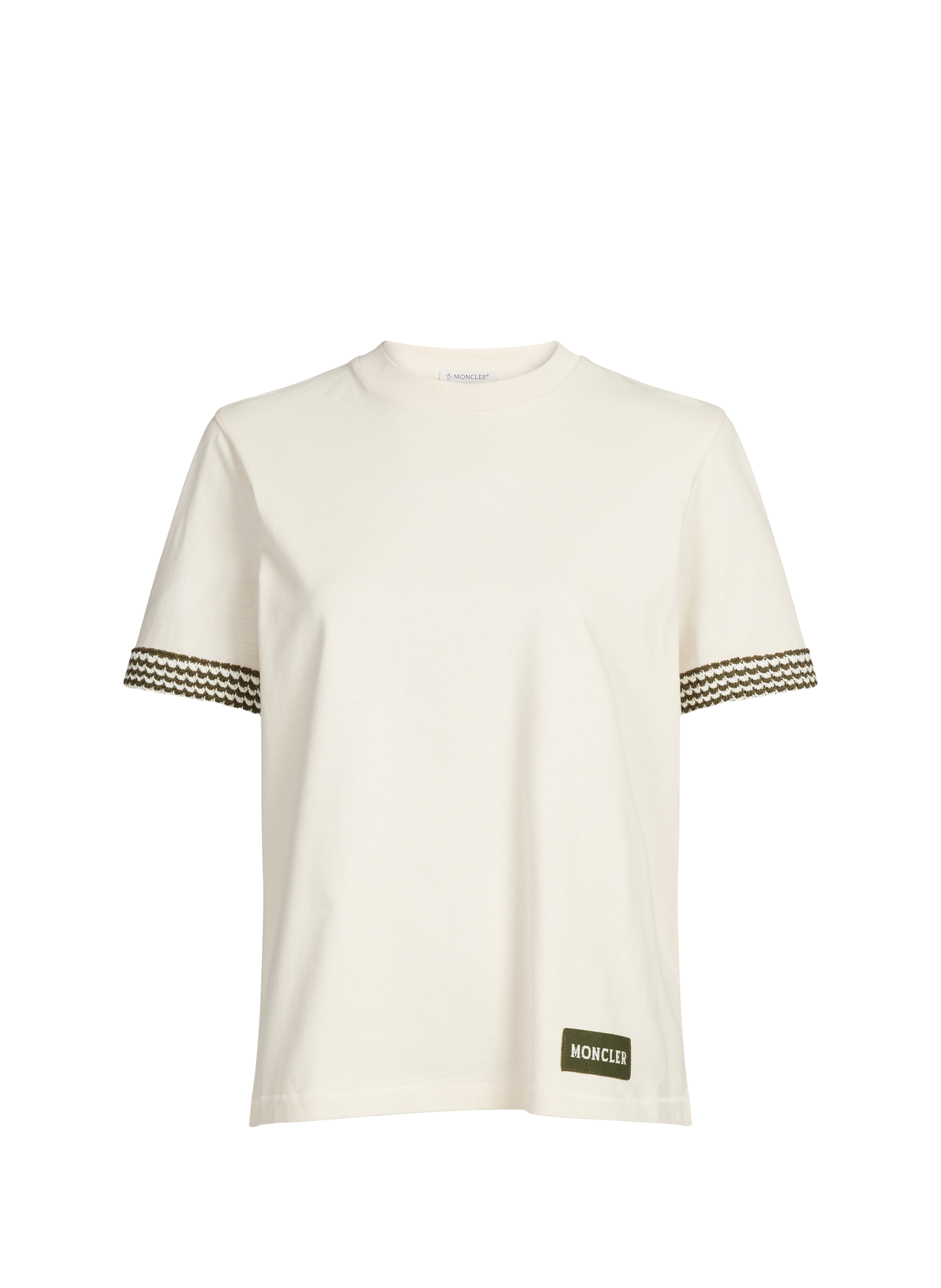 T-shirt à col rond en coton MONCLER Blanc
