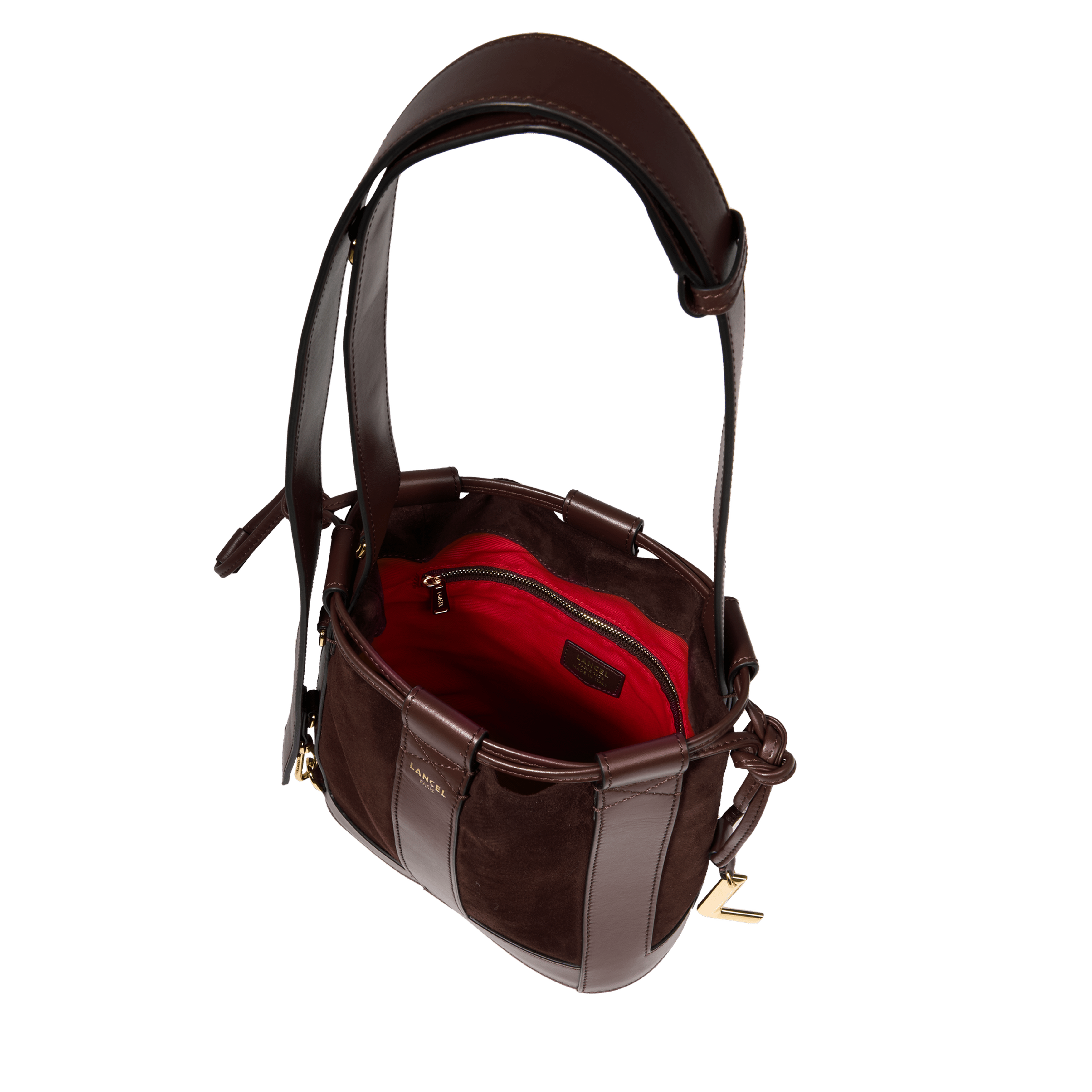 Sac seau s elles de lancel en cuir LANCEL Marron