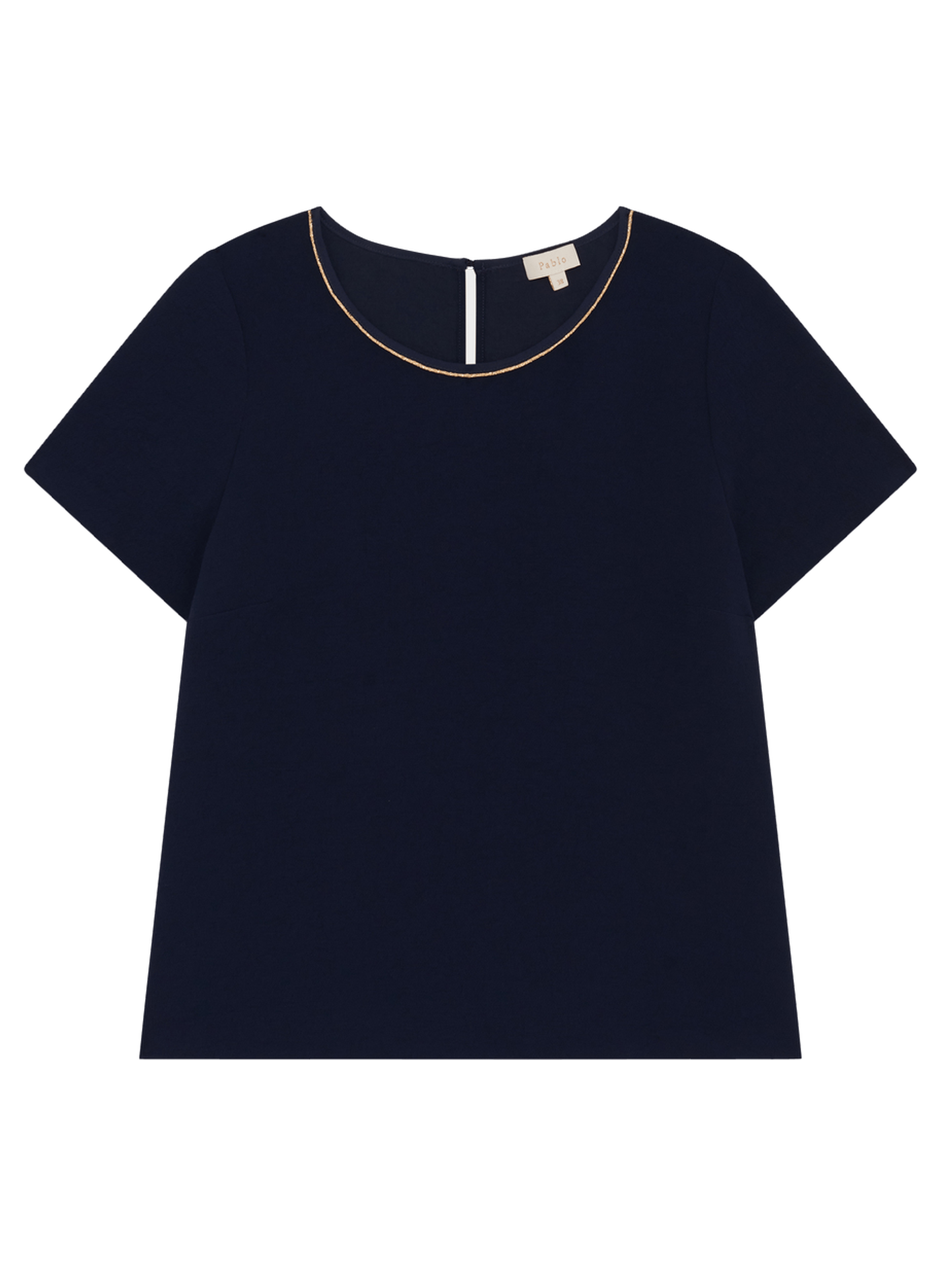 Top fluide à col lurex - carine PABLO Bleu