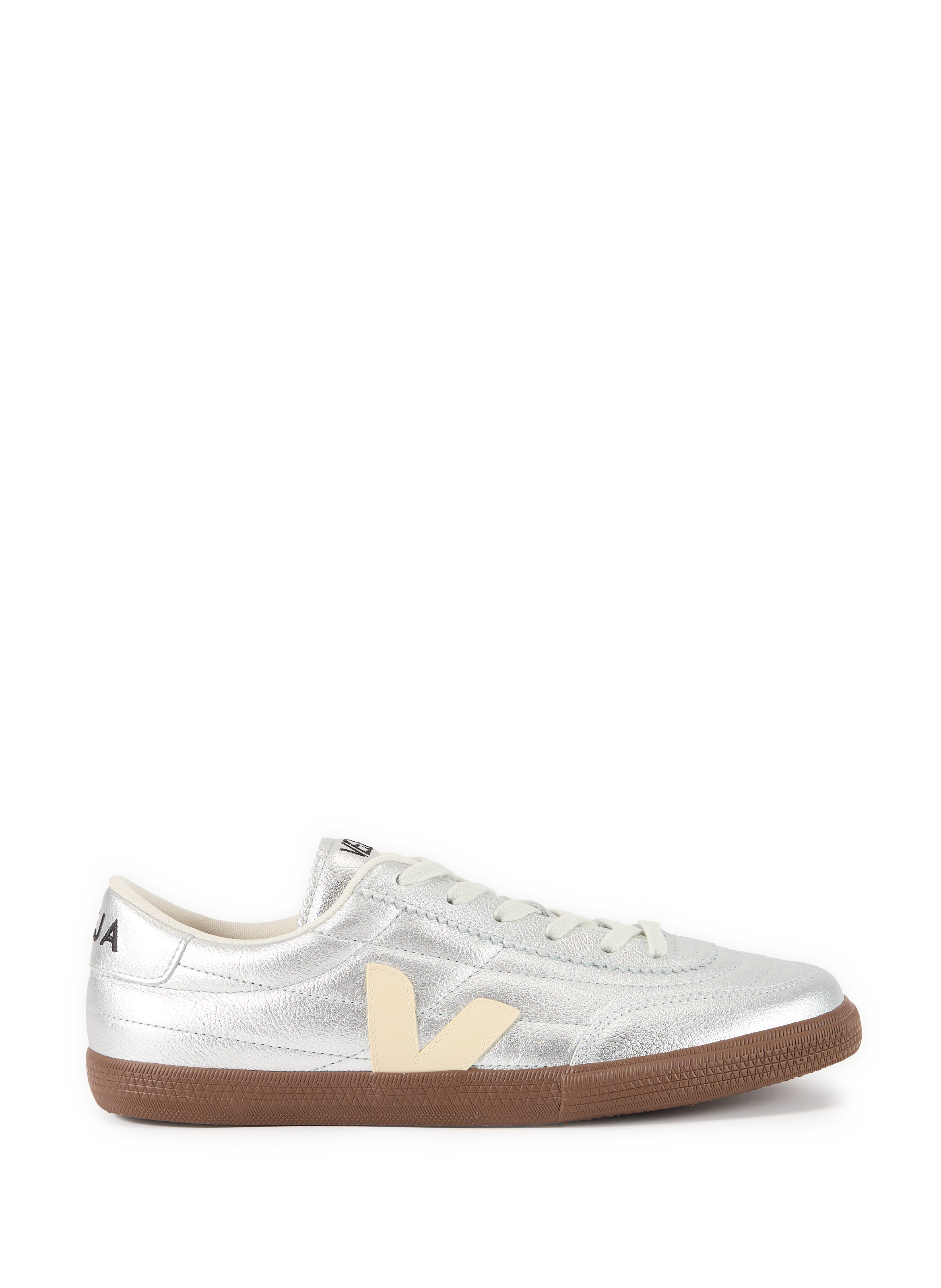 Shiny Panenka Leather Sneakers VEJA Silver