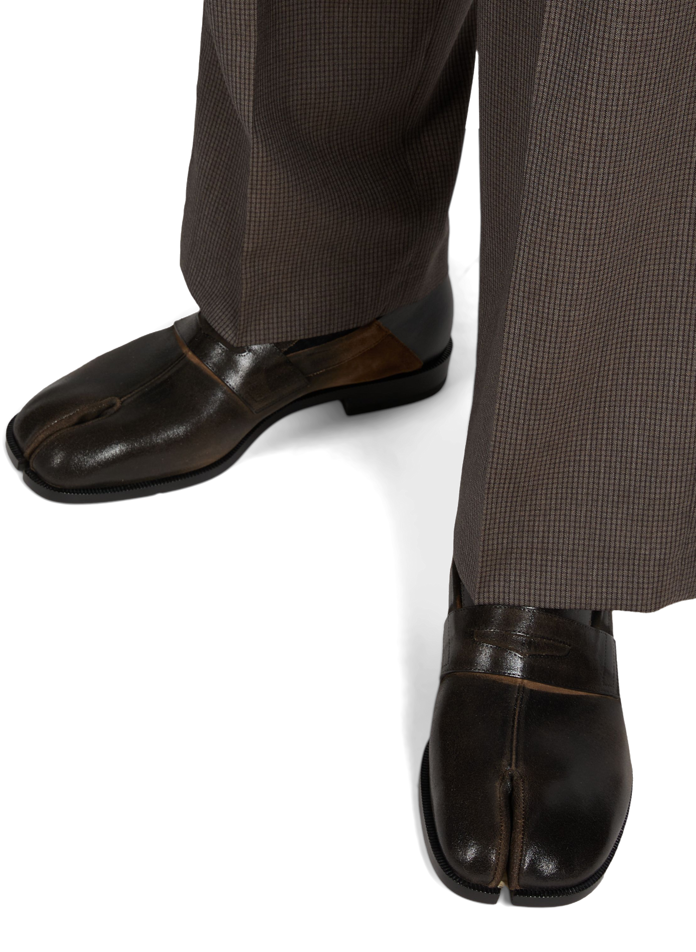 Leather toe separator moccasins MAISON MARGIELA Black