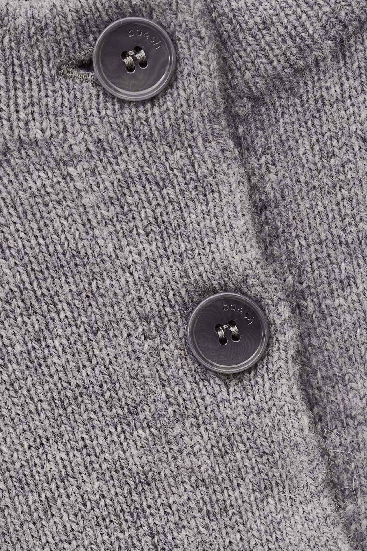 Blouse col v imprimée en laine karante BA&SH Gris