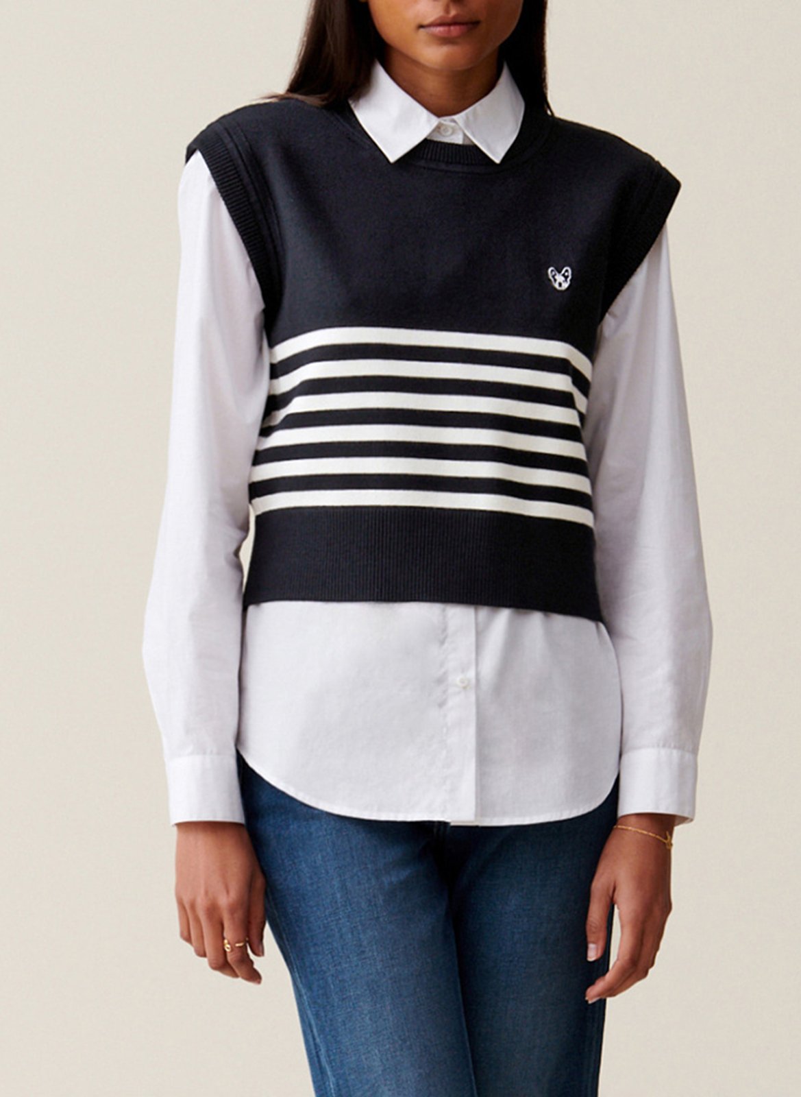 Pull col rond rayé CLAUDIE PIERLOT Multicolore