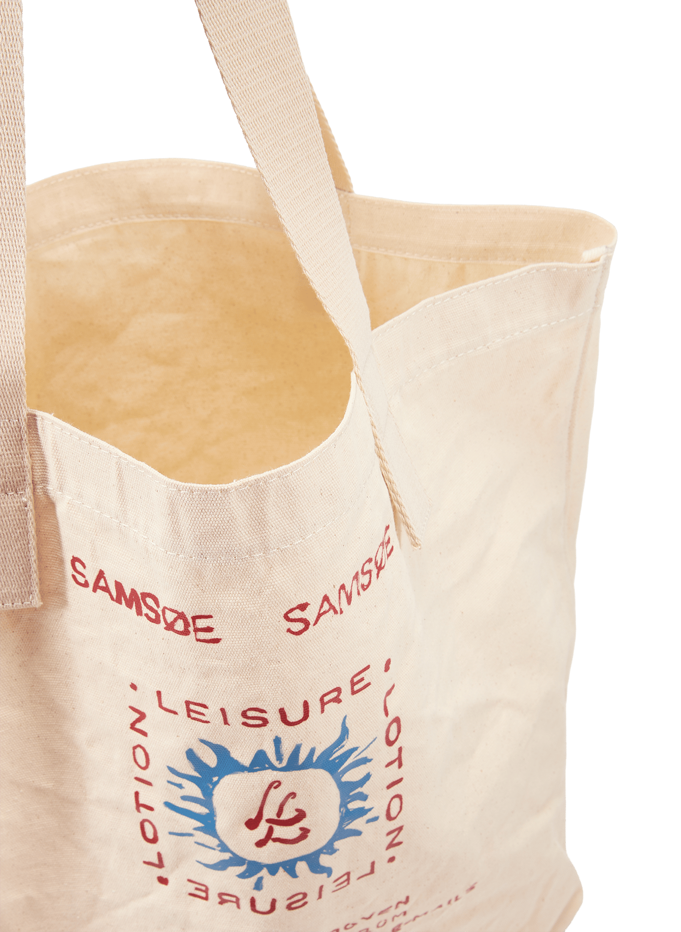 SAGERGEI printed cotton canvas tote bag SAMSOE SAMSOE Beige