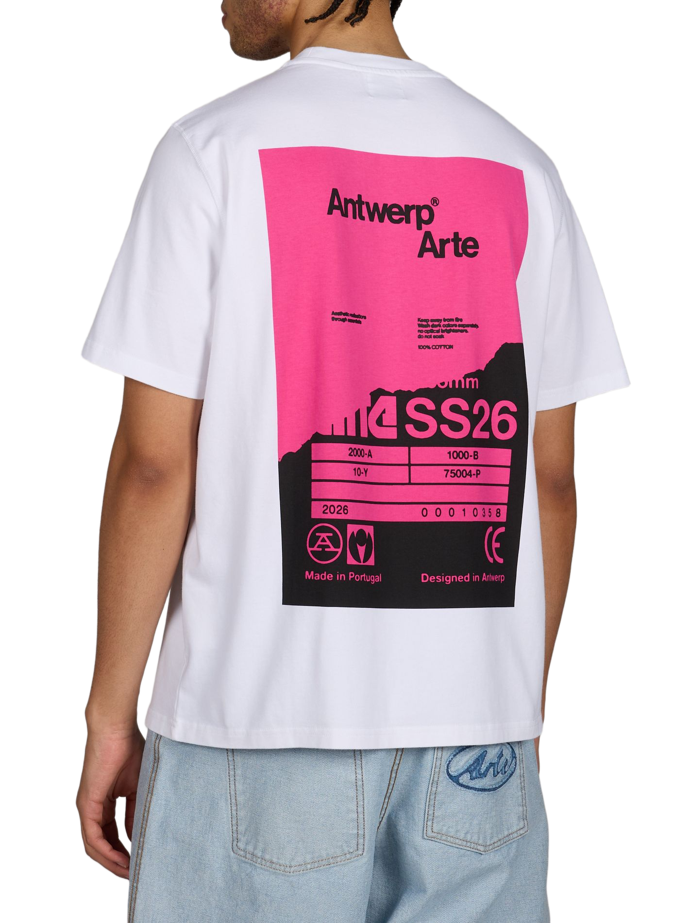 T-shirt droit imprimé en coton ARTE ANTWERP Blanc