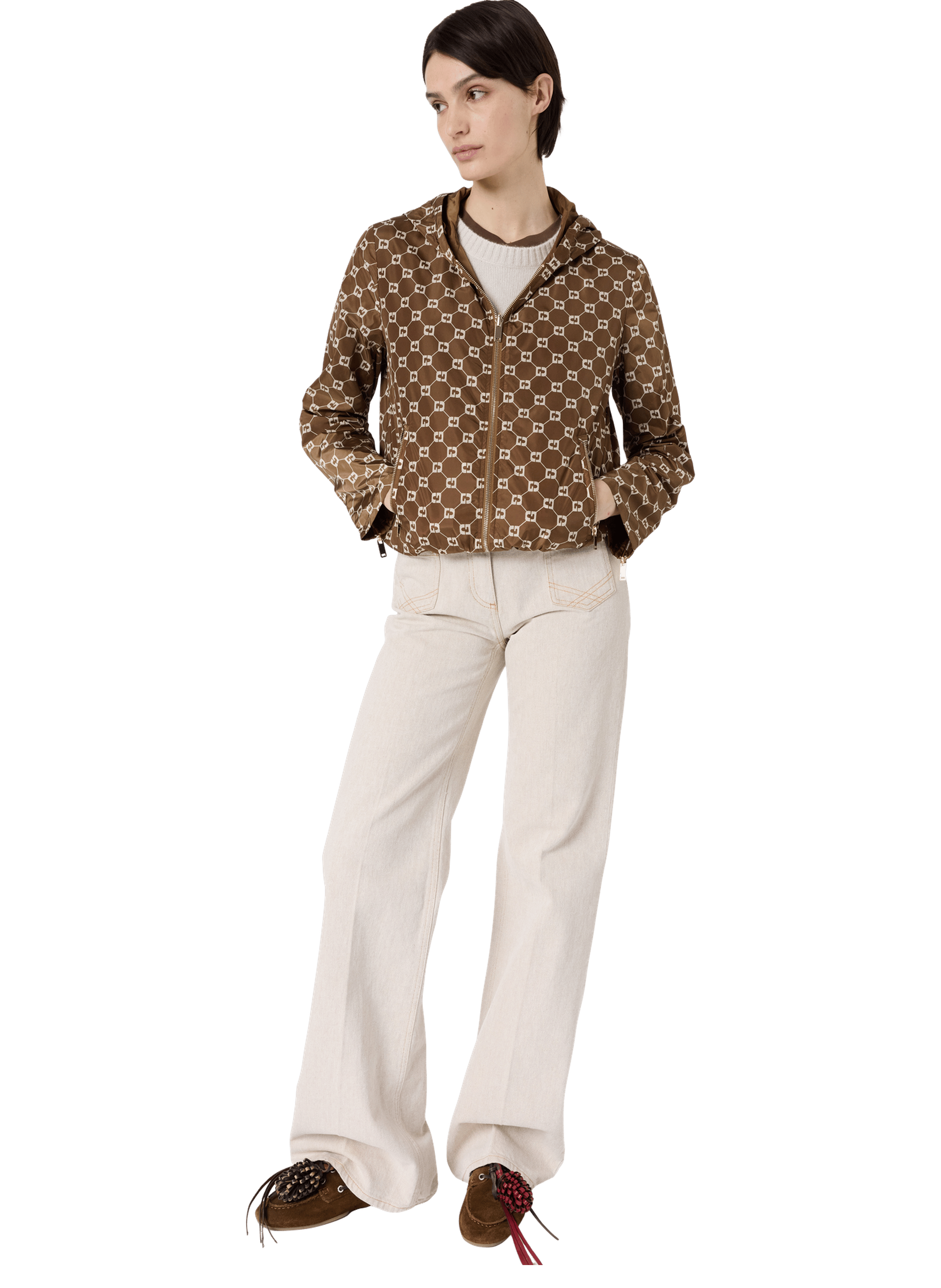 Parka courte à monogramme - juline GERARD DAREL Marron