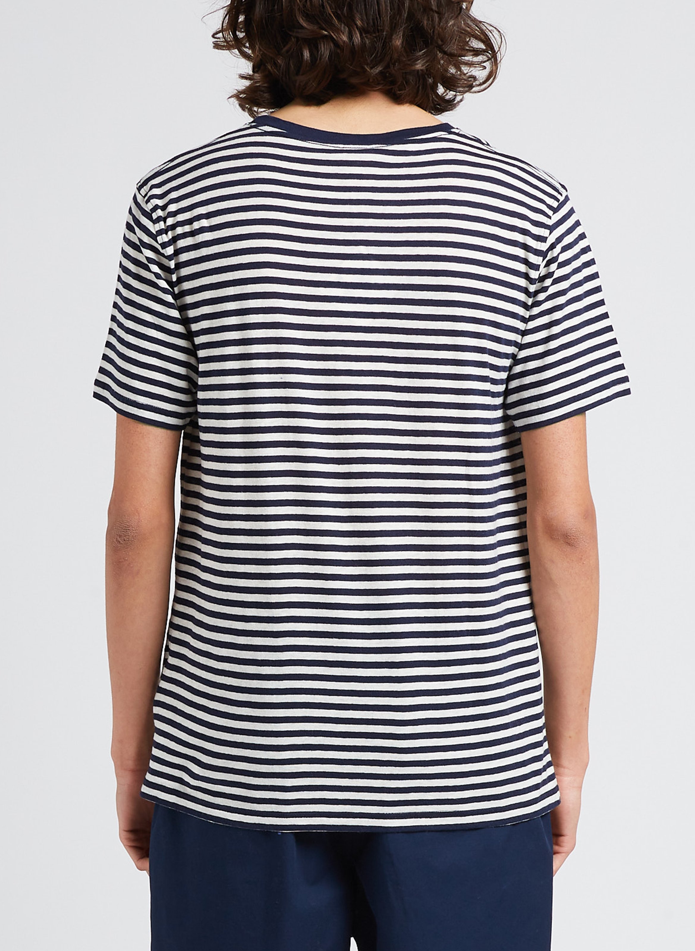 Tee-shirt col rond regular-fit rayé en coton mélangé ARMOR-LUX Bleu