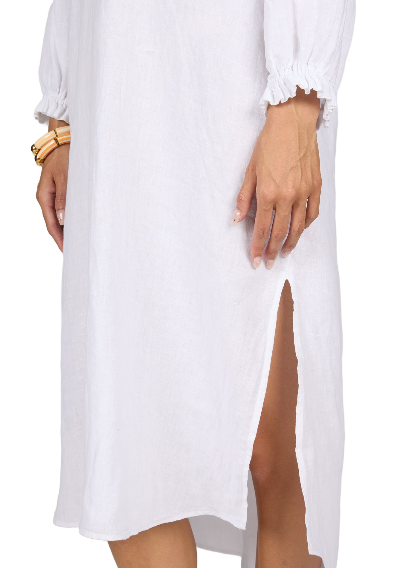 Vestido Mrs Minty de lino MR MOOD Blanco