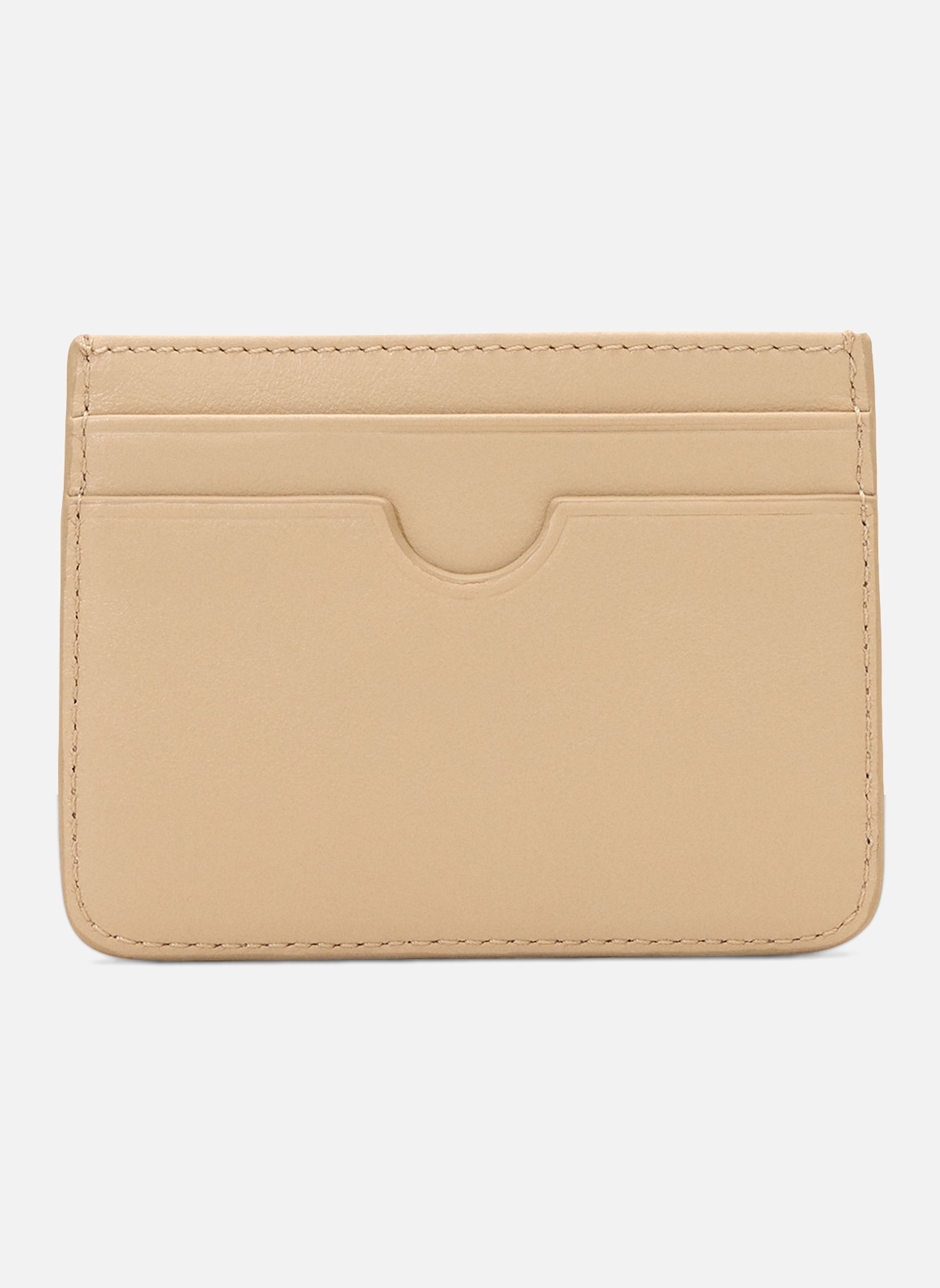 Porte-cartes unisexe en cuir de vachette ami de coeur AMI PARIS Beige