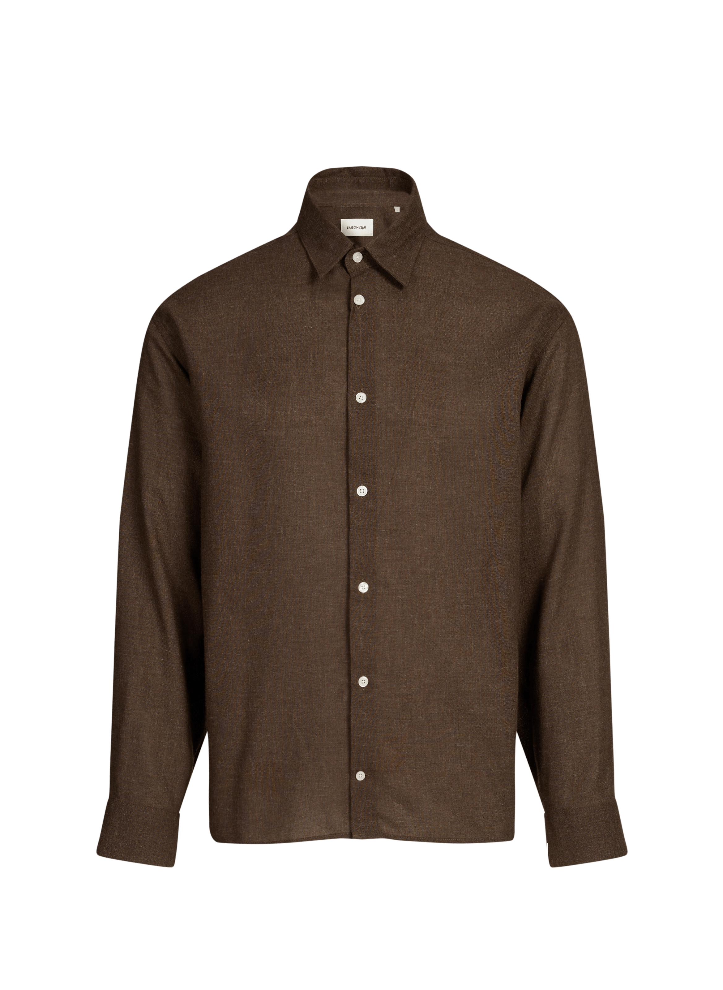 Solid button-down shirt SAISON 1865 Khaki