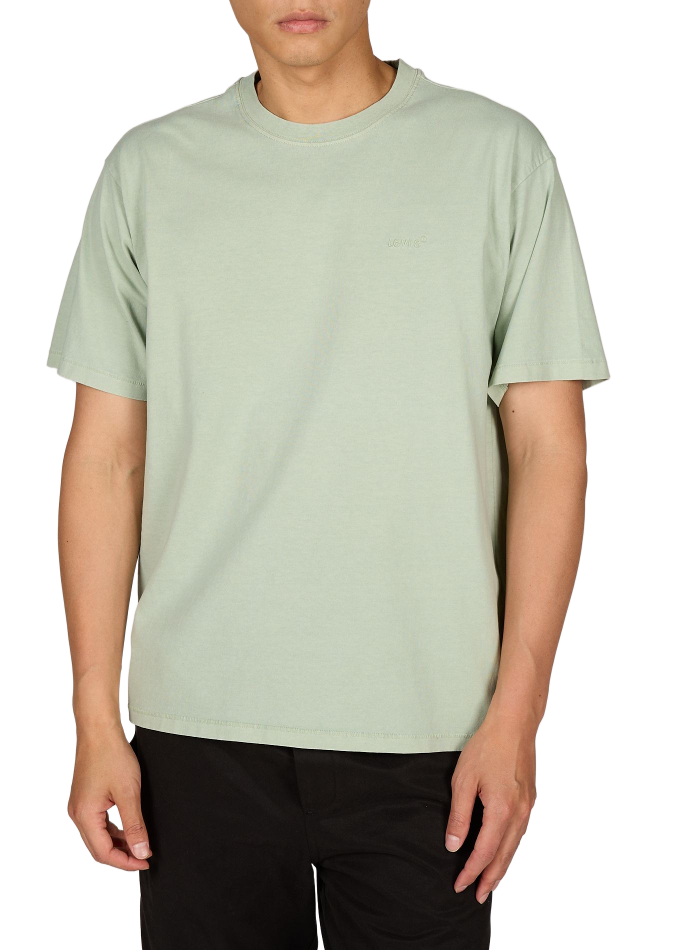 T-shirt met ronde hals van katoen LEVI'S Groen