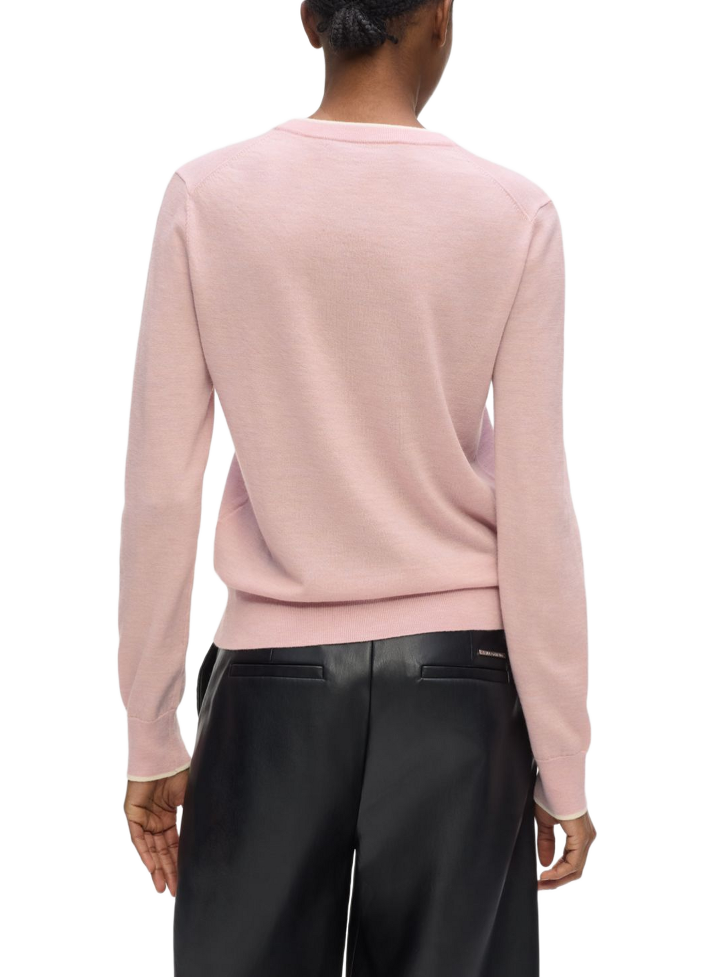 Pull en laine mérinos KARL LAGERFELD Rose