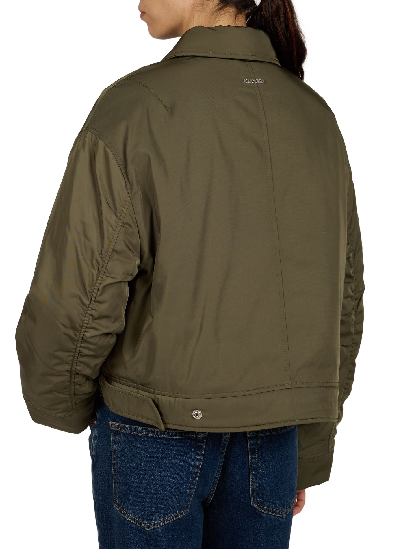 Bomber cropped en tissu tissé lisse CLOSED Vert