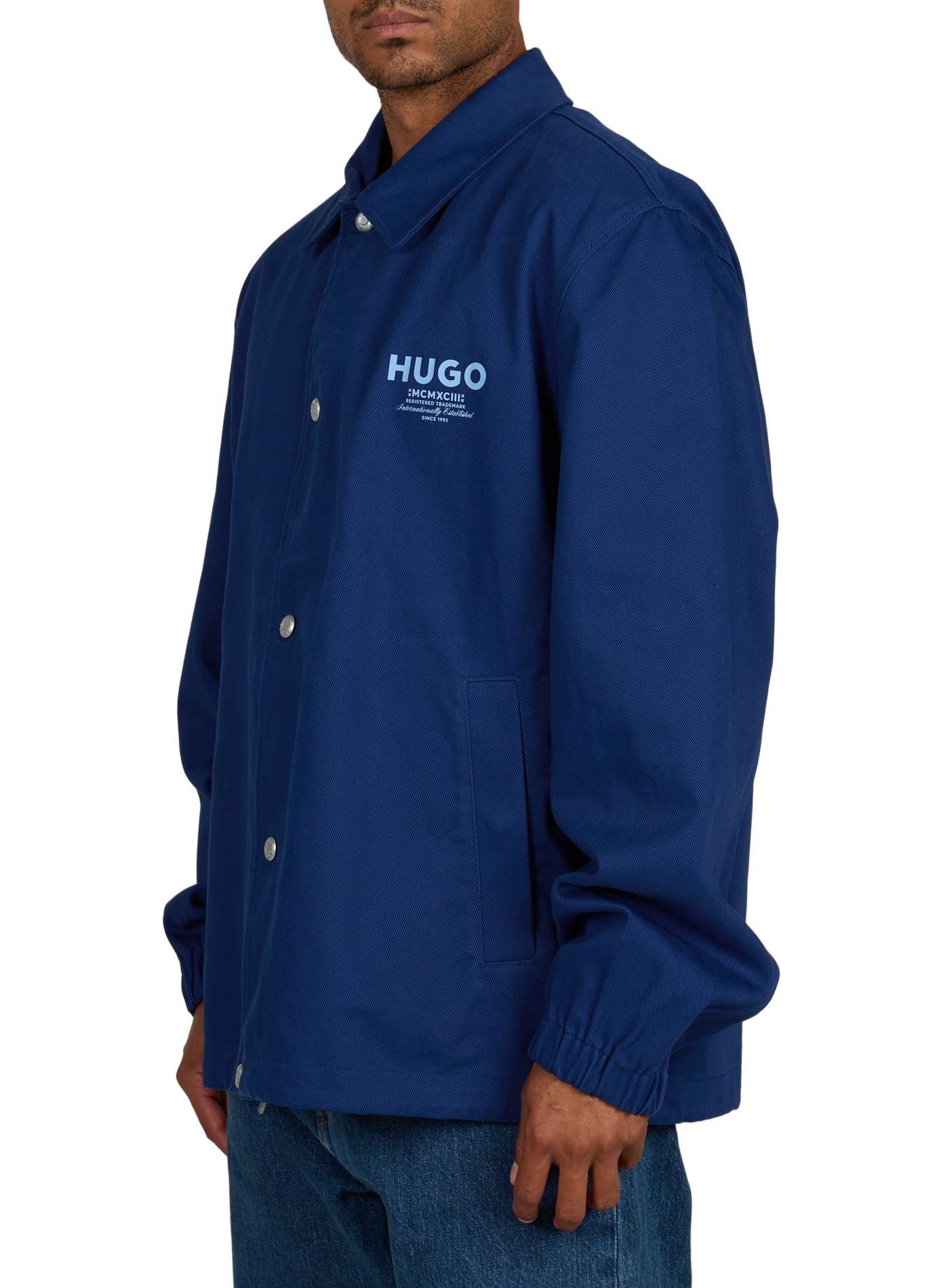 Gedrukte katoenen jas HUGO BLUE Blauw