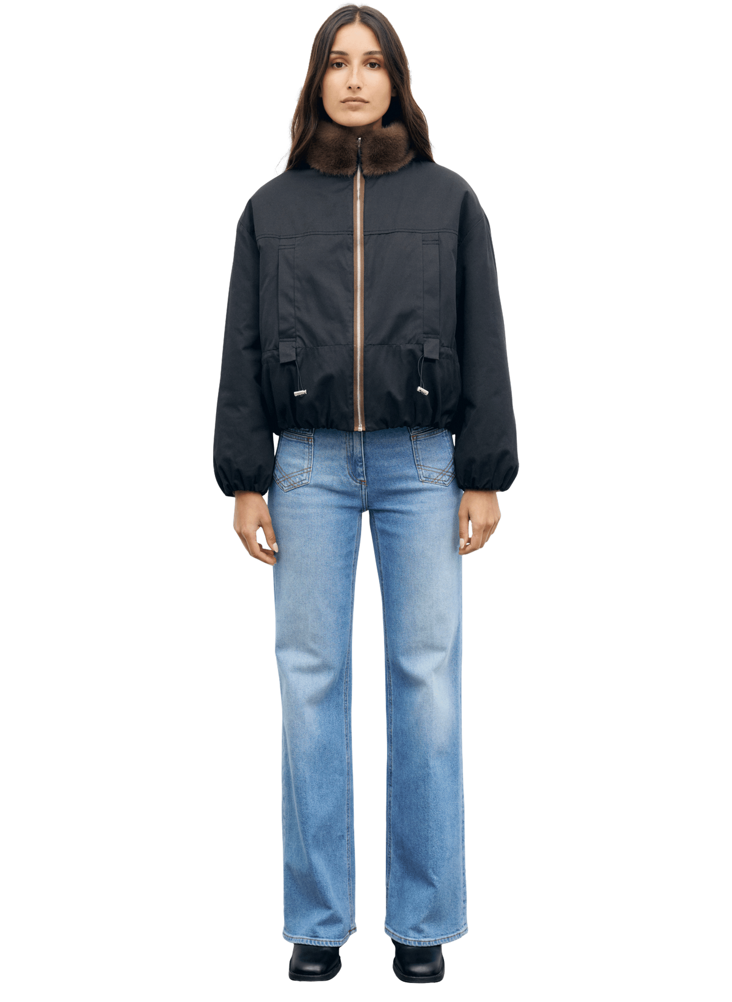 Parka courte fourrée et réversible - aurora GERARD DAREL Marron