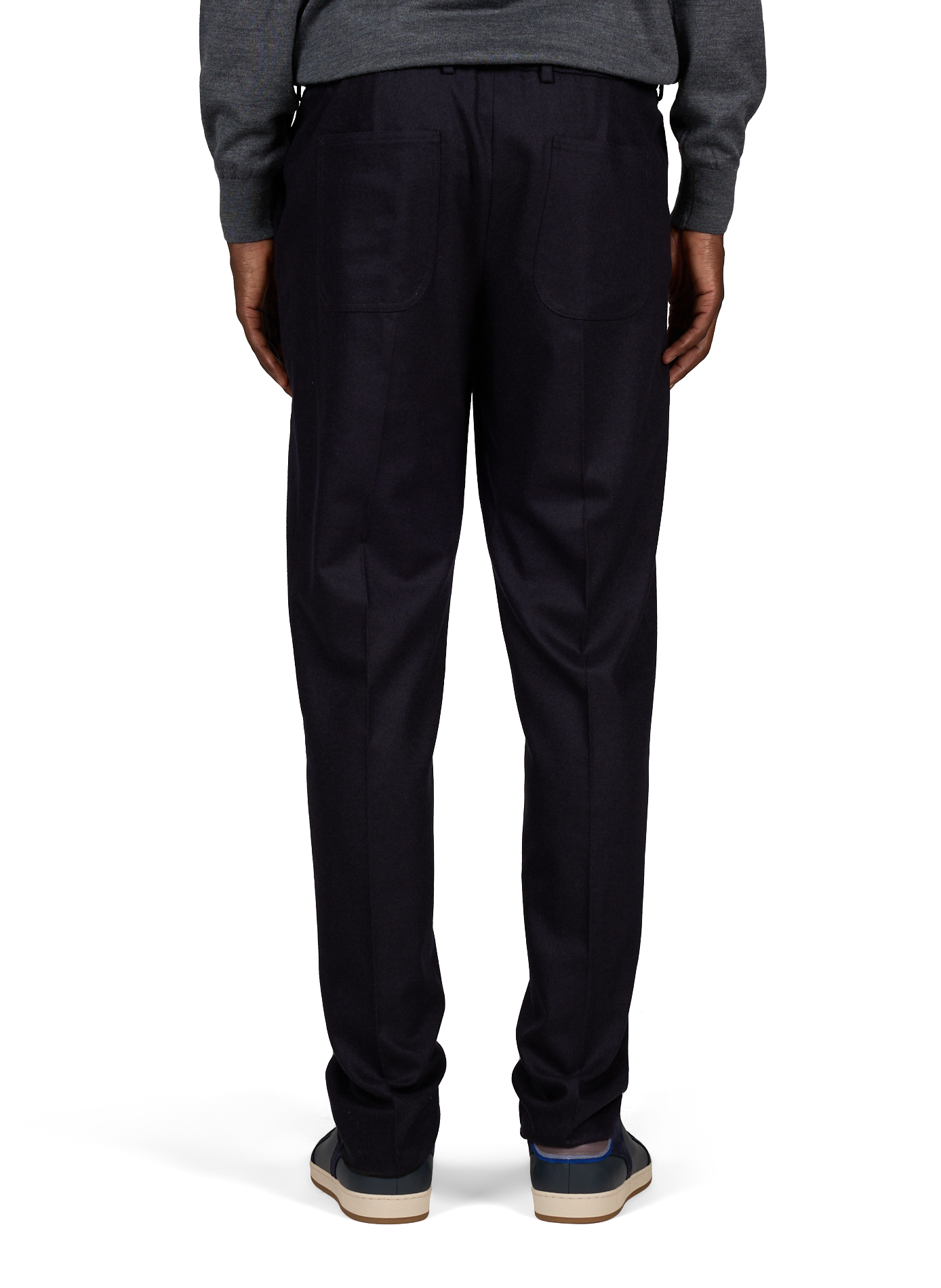 Slim-fit broek van gemengde wol en kasjmier PT01 Blauw