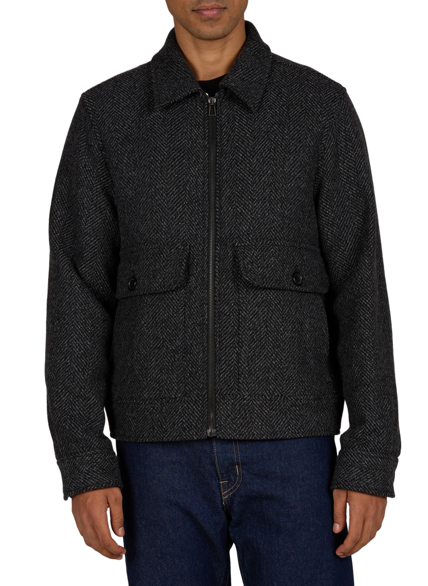 Jacket with classic collar in mixed wool PAUL SMITH Black