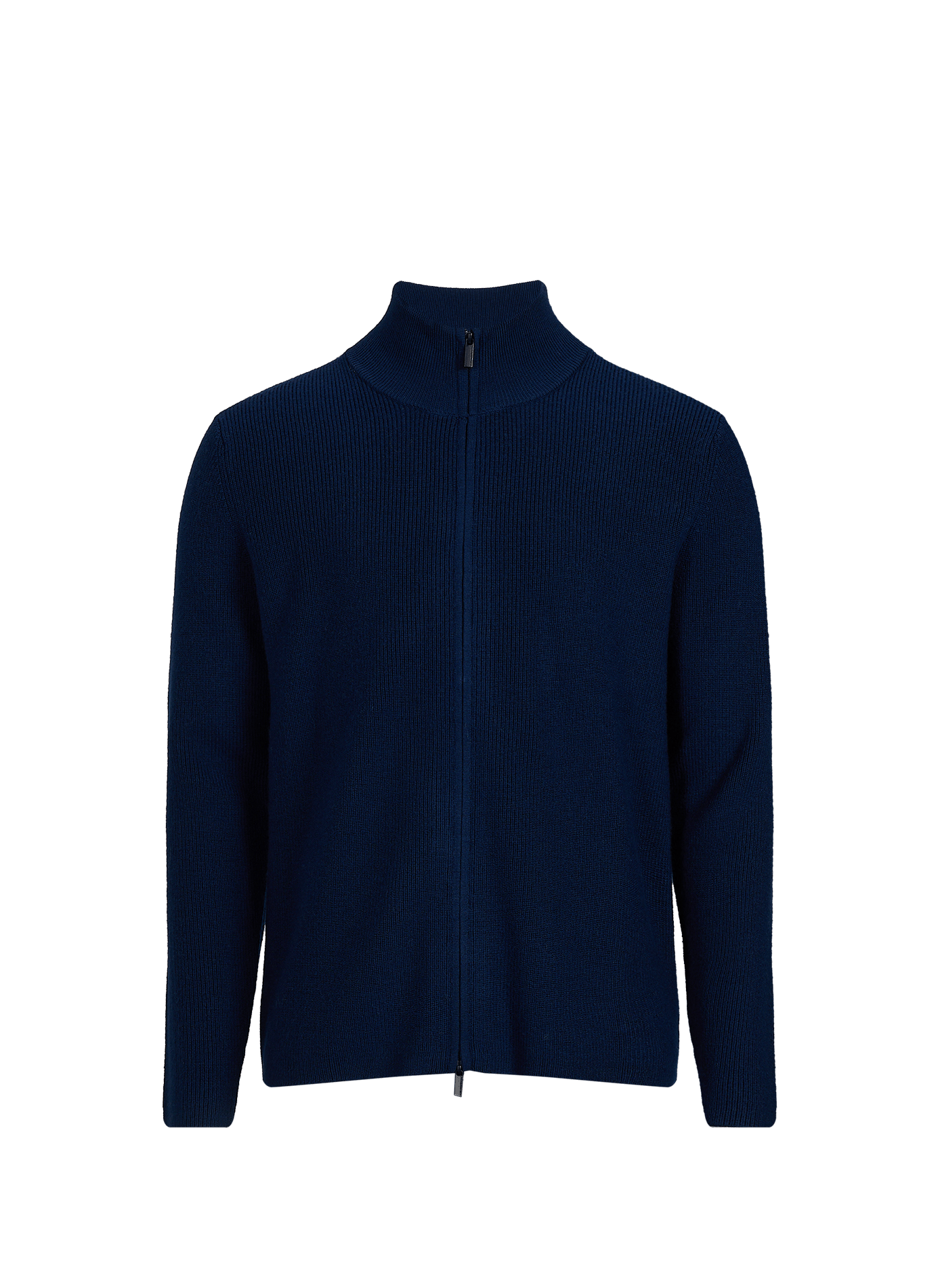 Straight zip-up wool cardigan KNOWLEDGE COTTON Grey