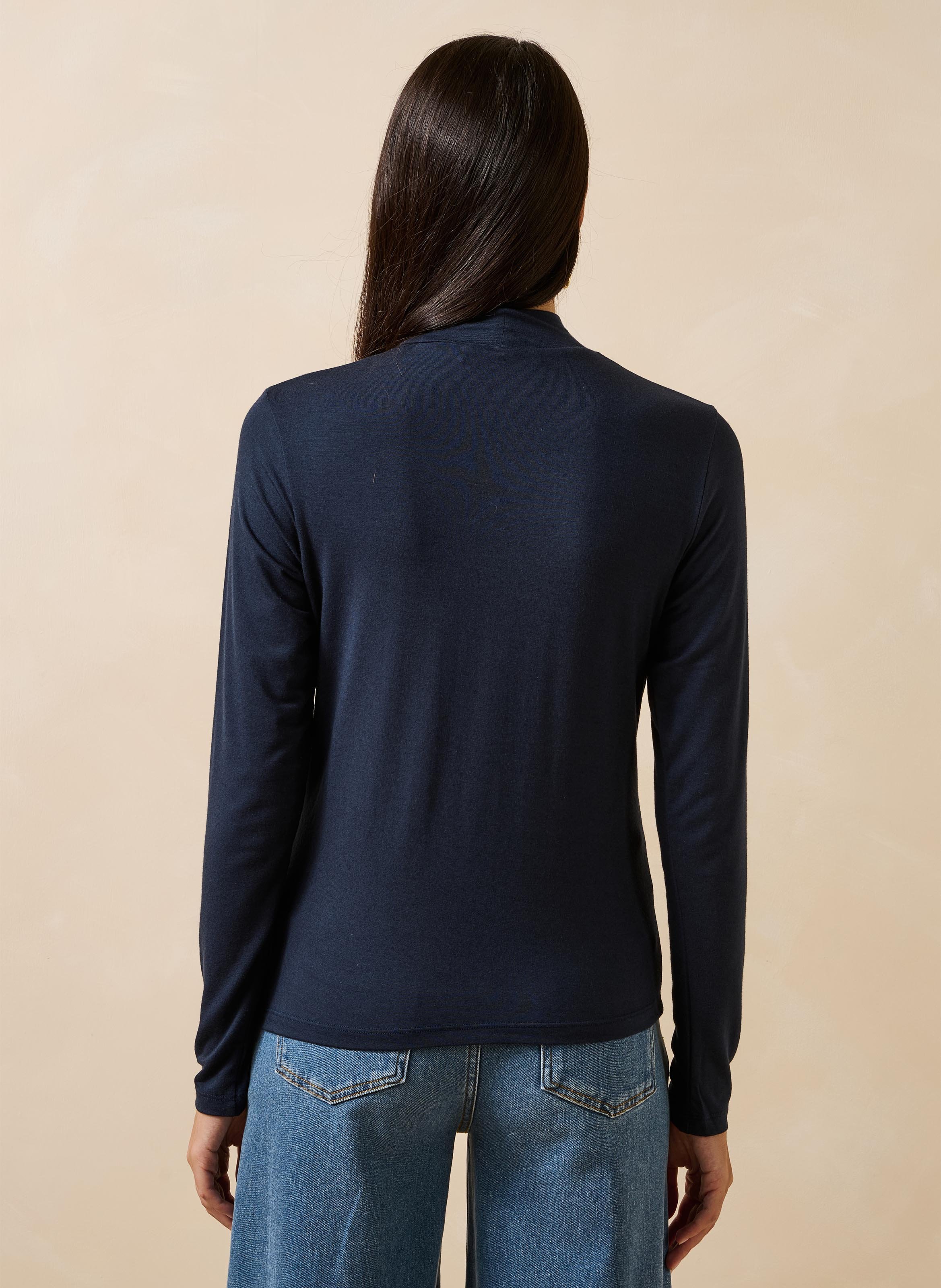 Effen top met lange mouwen LA FEE MARABOUTEE Blauw