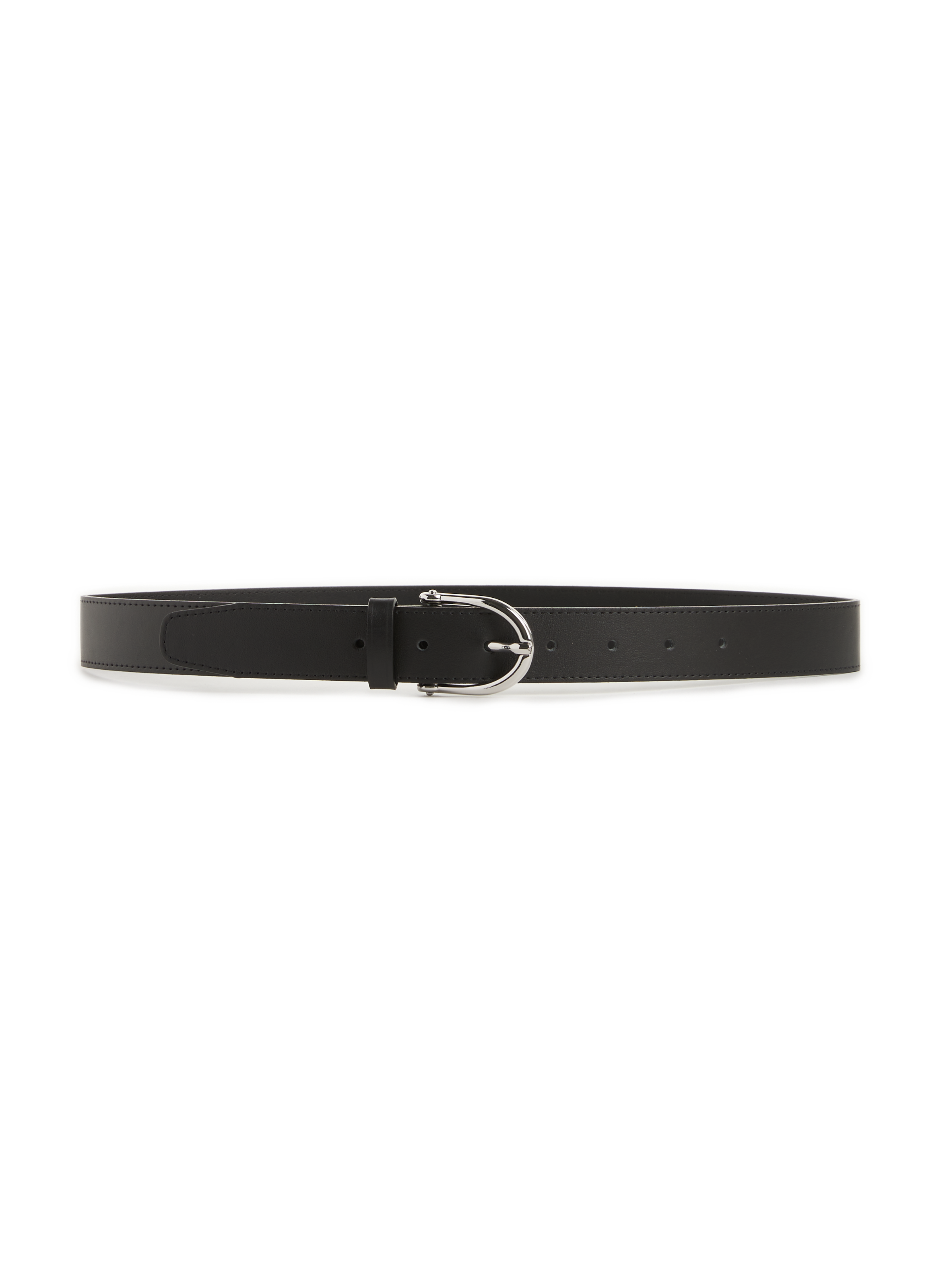 AU PRINTEMPS PARIS Kat cowhide leather belt Black