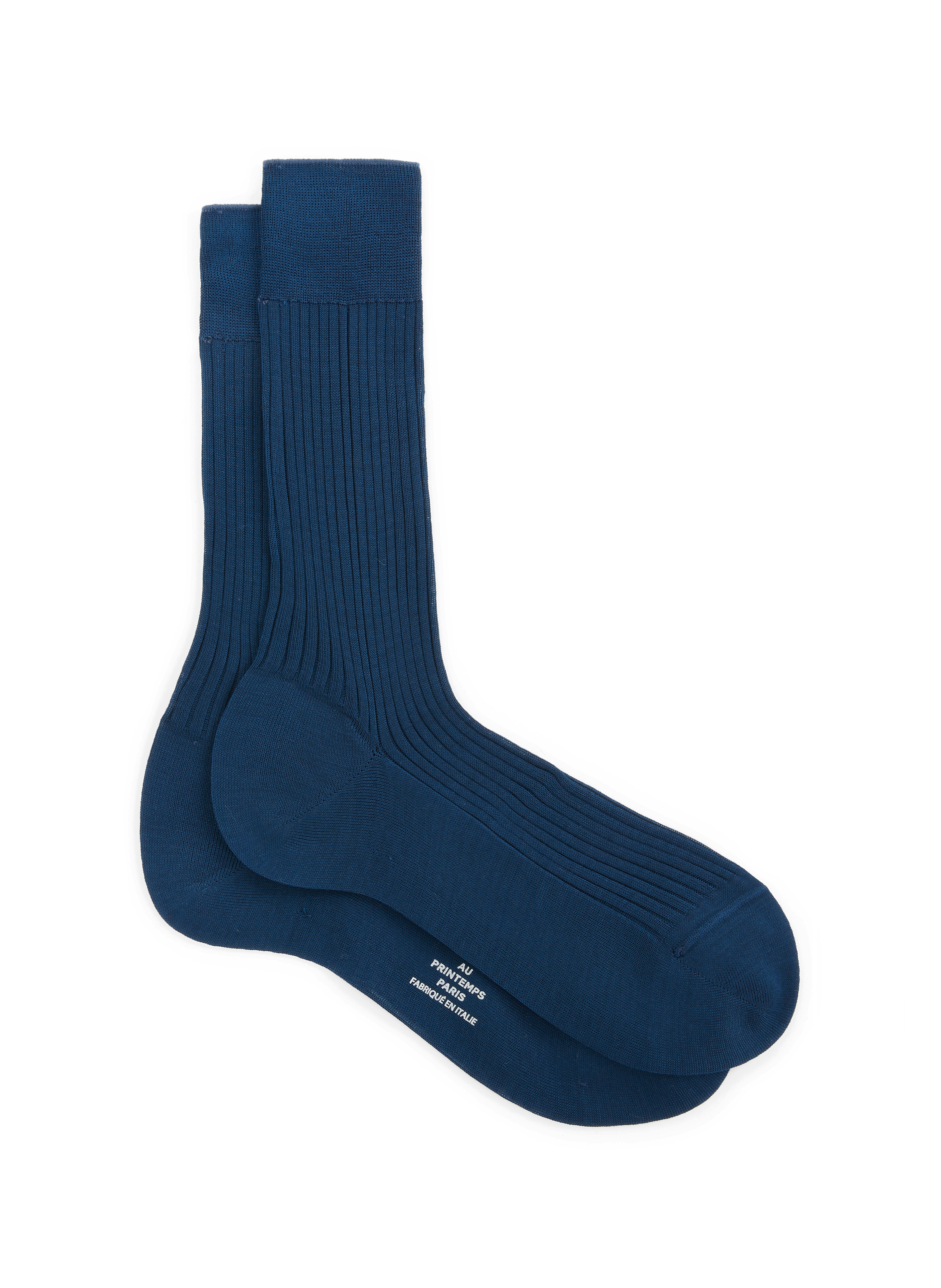 AU PRINTEMPS PARIS Chaussettes en coton Bleu
