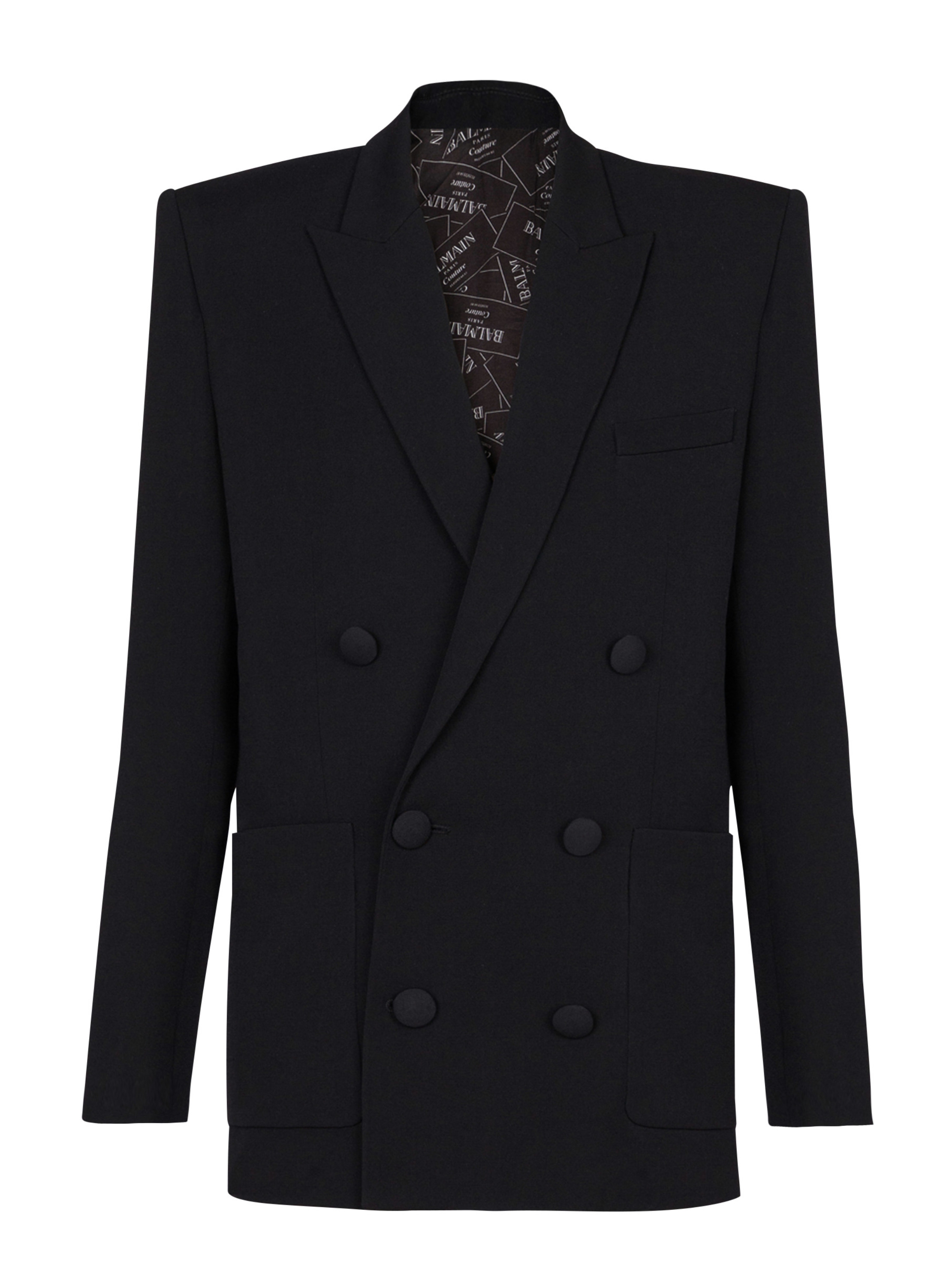 Blazer en grain de poudre BALMAIN Noir