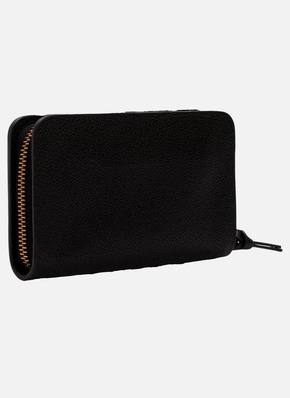 Portefeuille en cuir grainé intérieur métallisé- wallet Noir by GERARD DAREL GERARD DAREL Portefeuille en cuir grainé intérieur métallisé- wallet Noir
