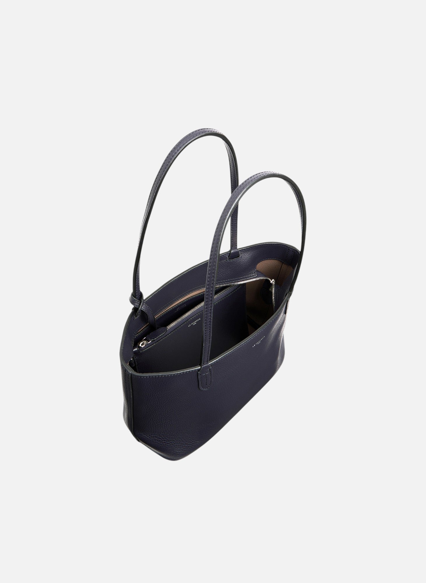 Petit sac cabas louise en cuir grainé LE TANNEUR Bleu